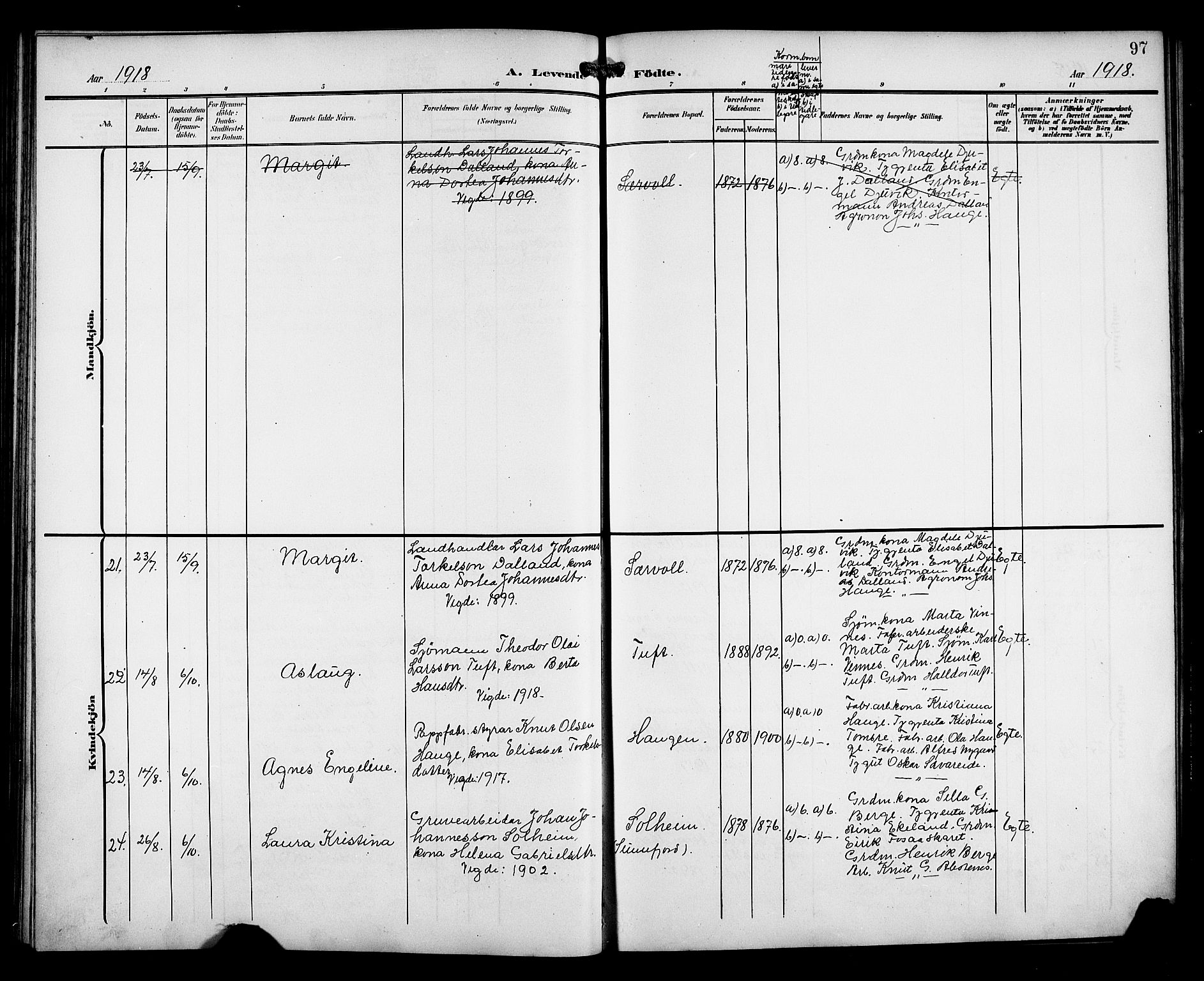 Fusa sokneprestembete, AV/SAB-A-75401/H/Hab: Klokkerbok nr. C 3, 1903-1920, s. 97
