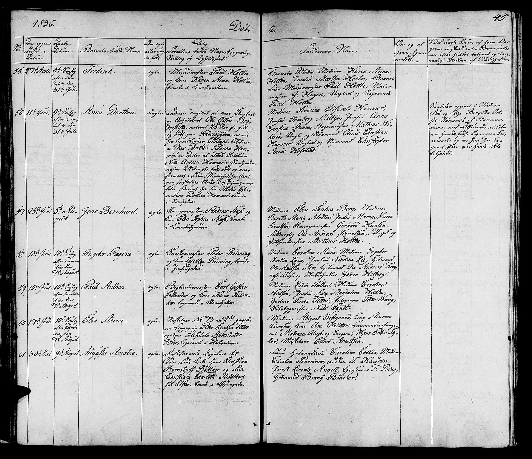 Ministerialprotokoller, klokkerbøker og fødselsregistre - Sør-Trøndelag, SAT/A-1456/602/L0136: Klokkerbok nr. 602C04, 1833-1845, s. 45