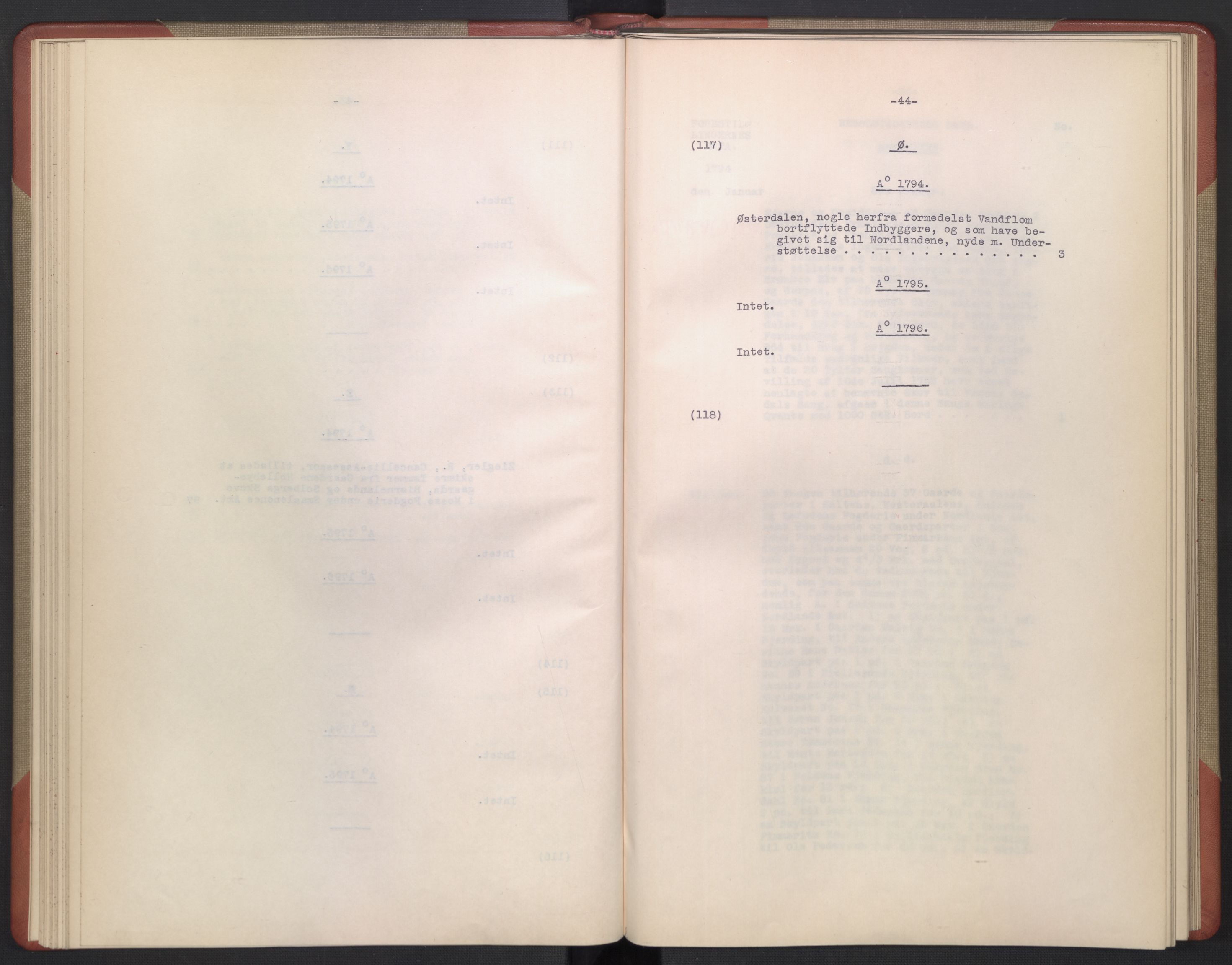 Avskriftsamlingen, RA/EA-4022/F/Fb/L0128: Registratur over norske Relasjons- og  resolusjonsprotokoller, 1794-1796, s. 46