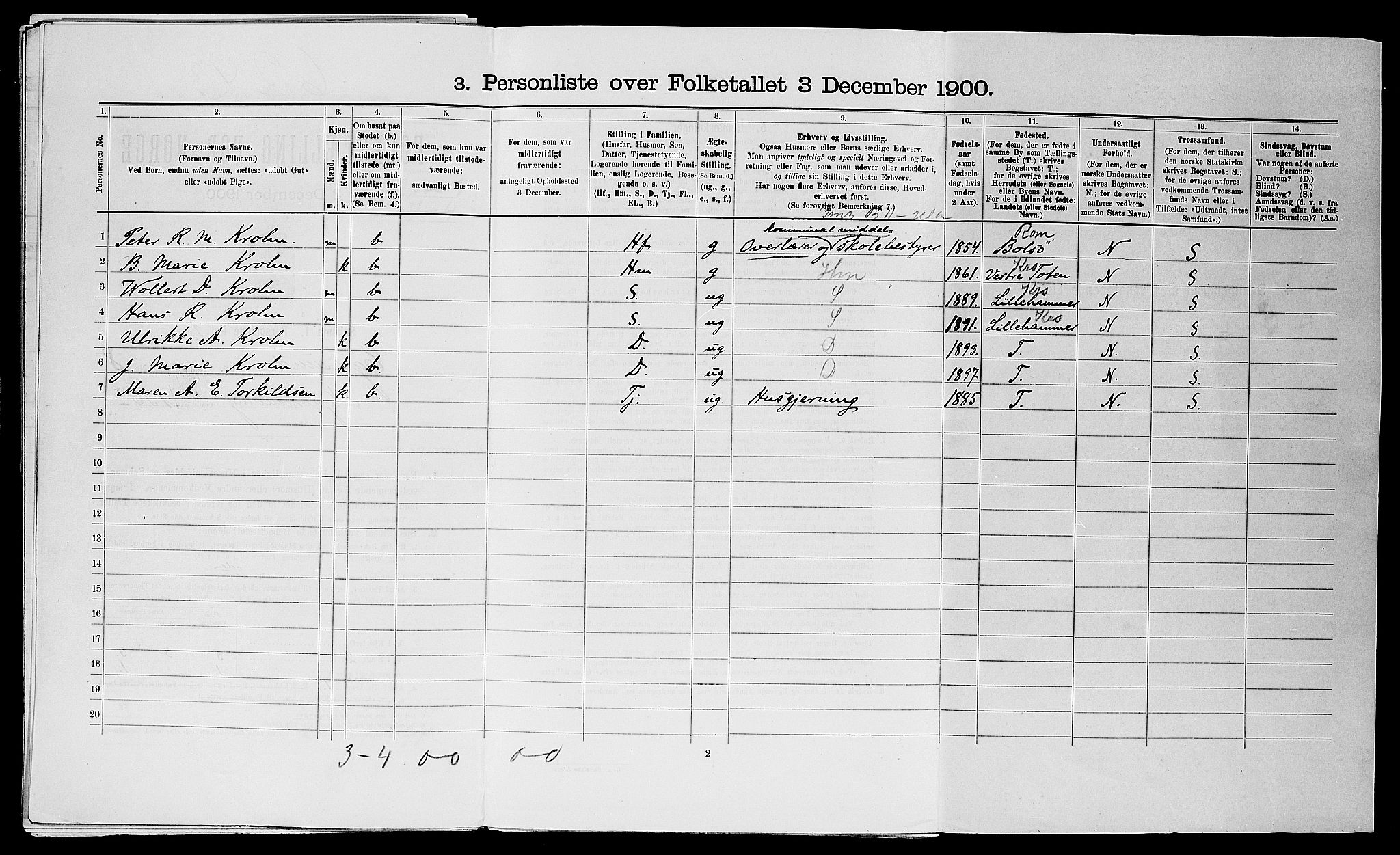 SAST, Folketelling 1900 for 1101 Egersund ladested, 1900, s. 757