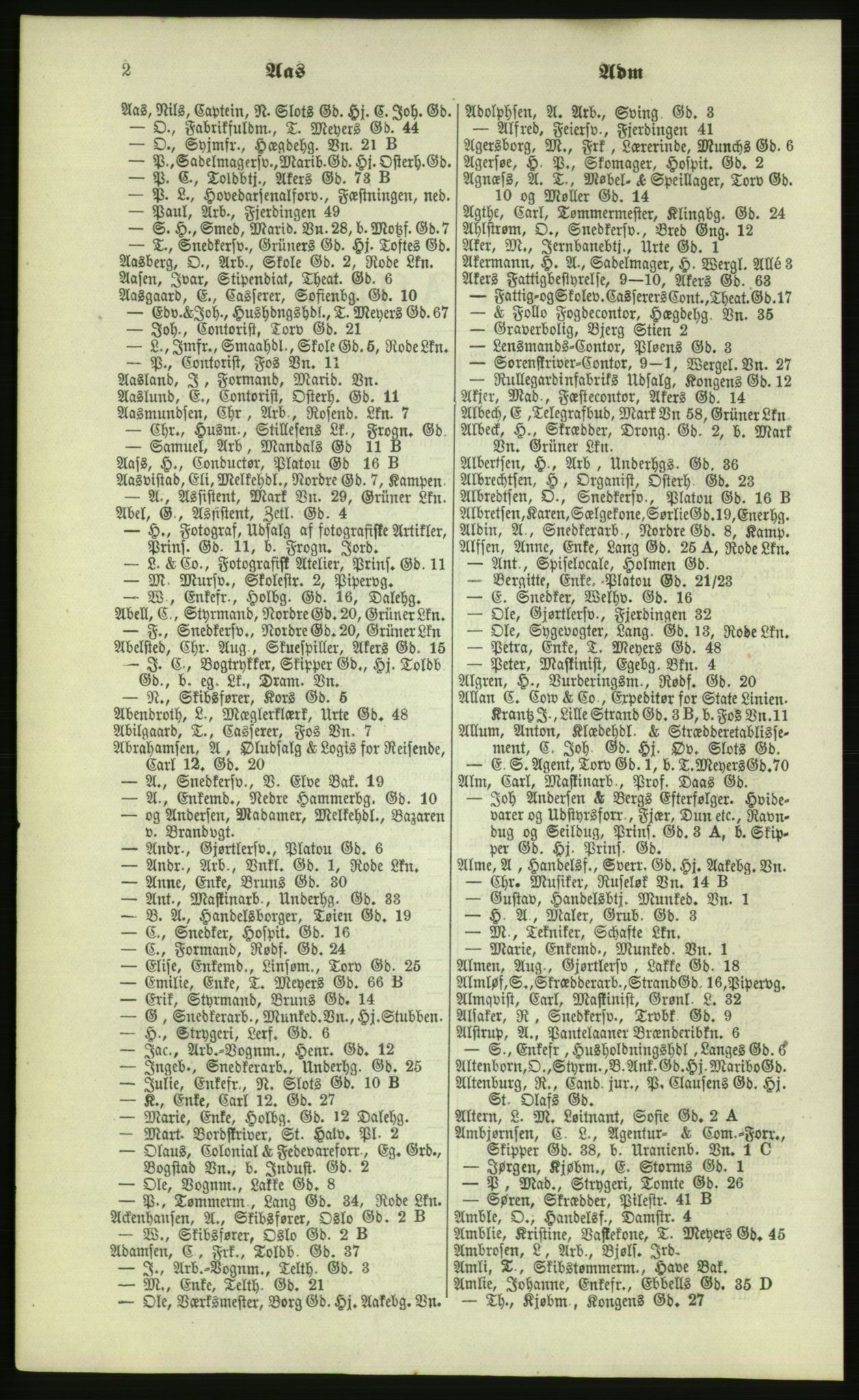 Kristiania/Oslo adressebok, PUBL/-, 1879, s. 2