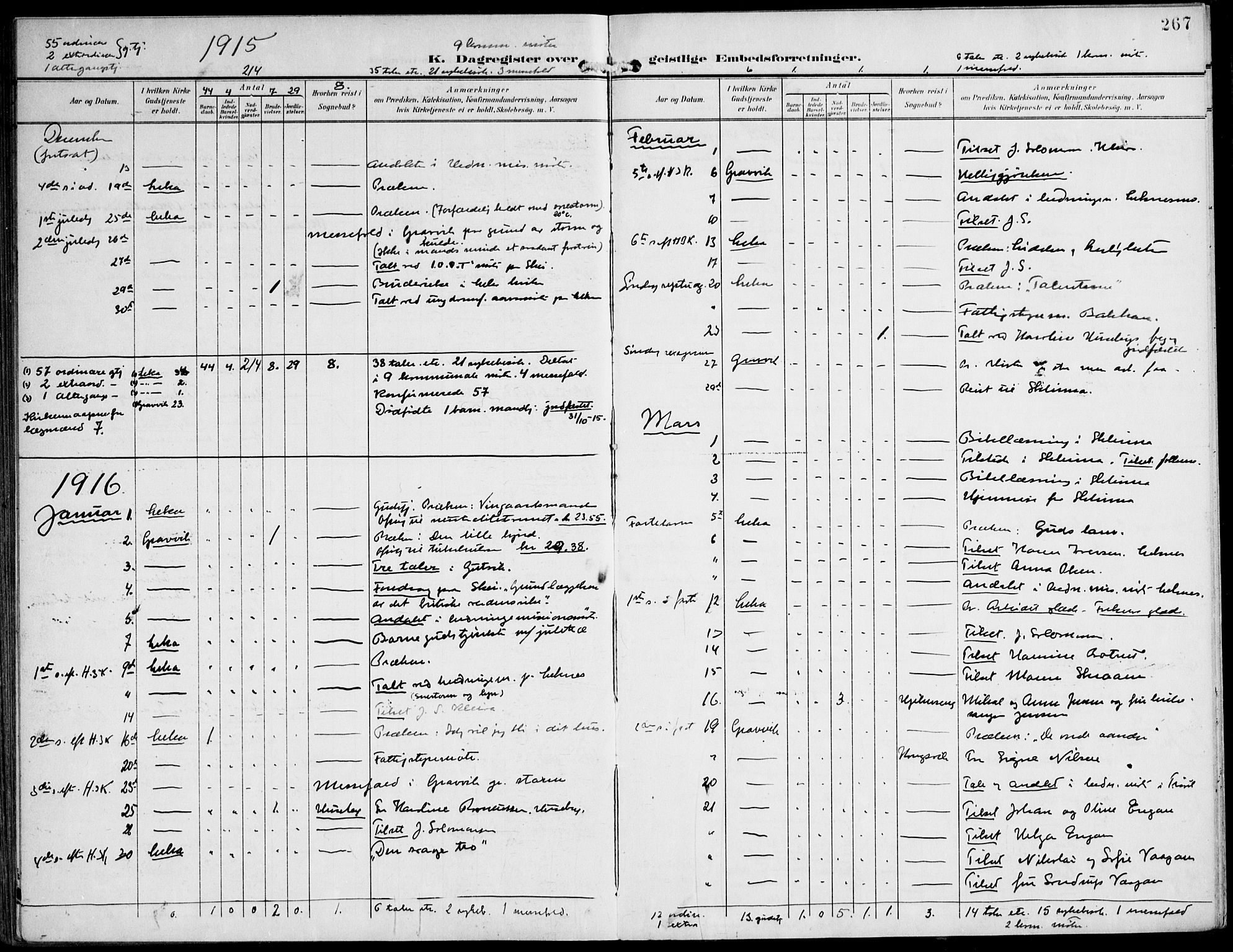 Ministerialprotokoller, klokkerbøker og fødselsregistre - Nord-Trøndelag, AV/SAT-A-1458/788/L0698: Ministerialbok nr. 788A05, 1902-1921, s. 267