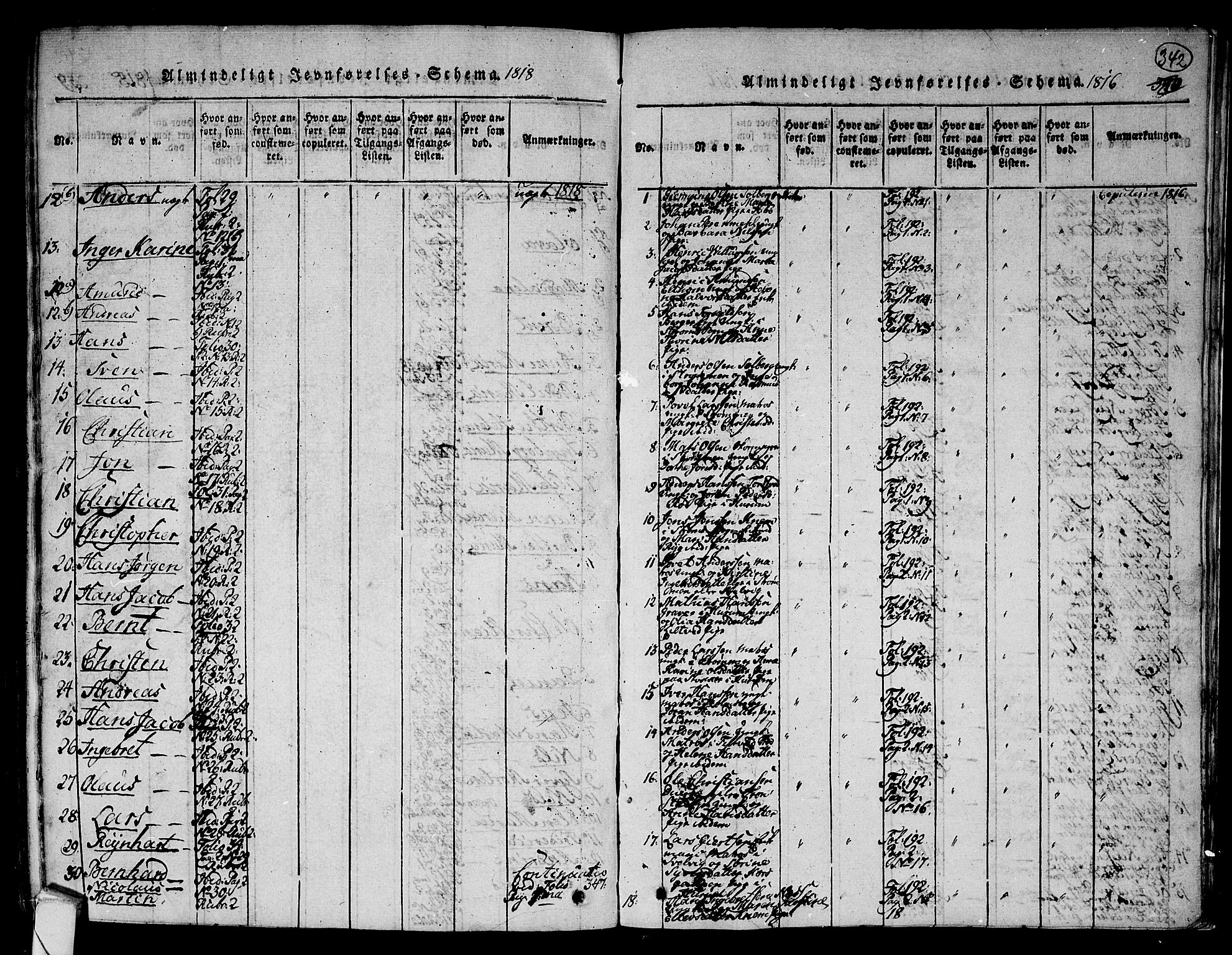 Hurum kirkebøker, AV/SAKO-A-229/F/Fa/L0009: Ministerialbok nr. 9, 1816-1826, s. 342