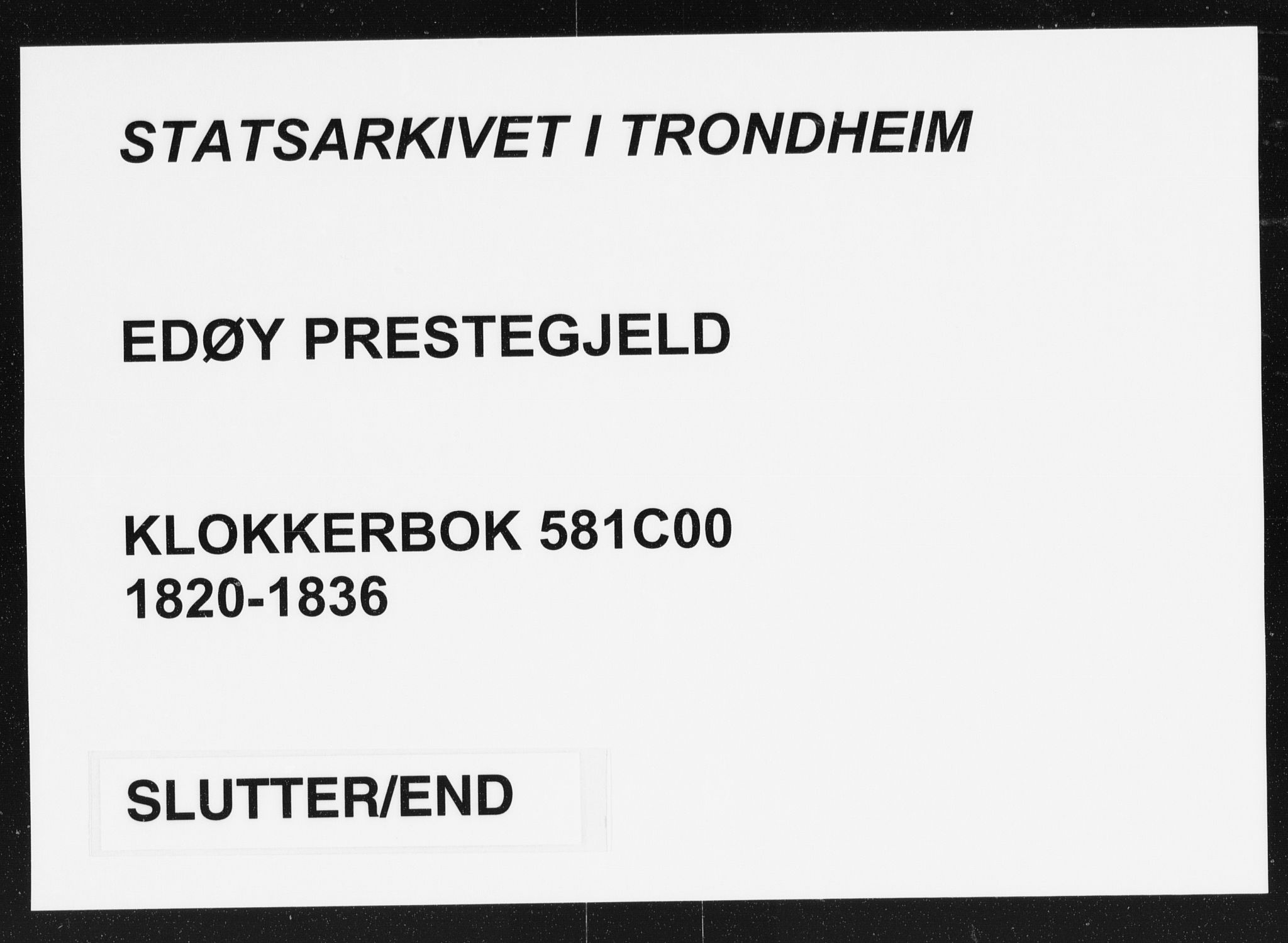 Ministerialprotokoller, klokkerbøker og fødselsregistre - Møre og Romsdal, AV/SAT-A-1454/581/L0942: Klokkerbok nr. 581C00, 1820-1836