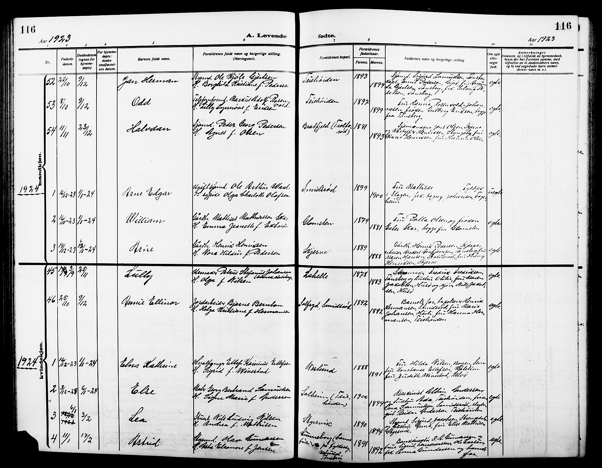 Nøtterøy kirkebøker, AV/SAKO-A-354/G/Ga/L0005: Klokkerbok nr. I 5, 1910-1924, s. 116