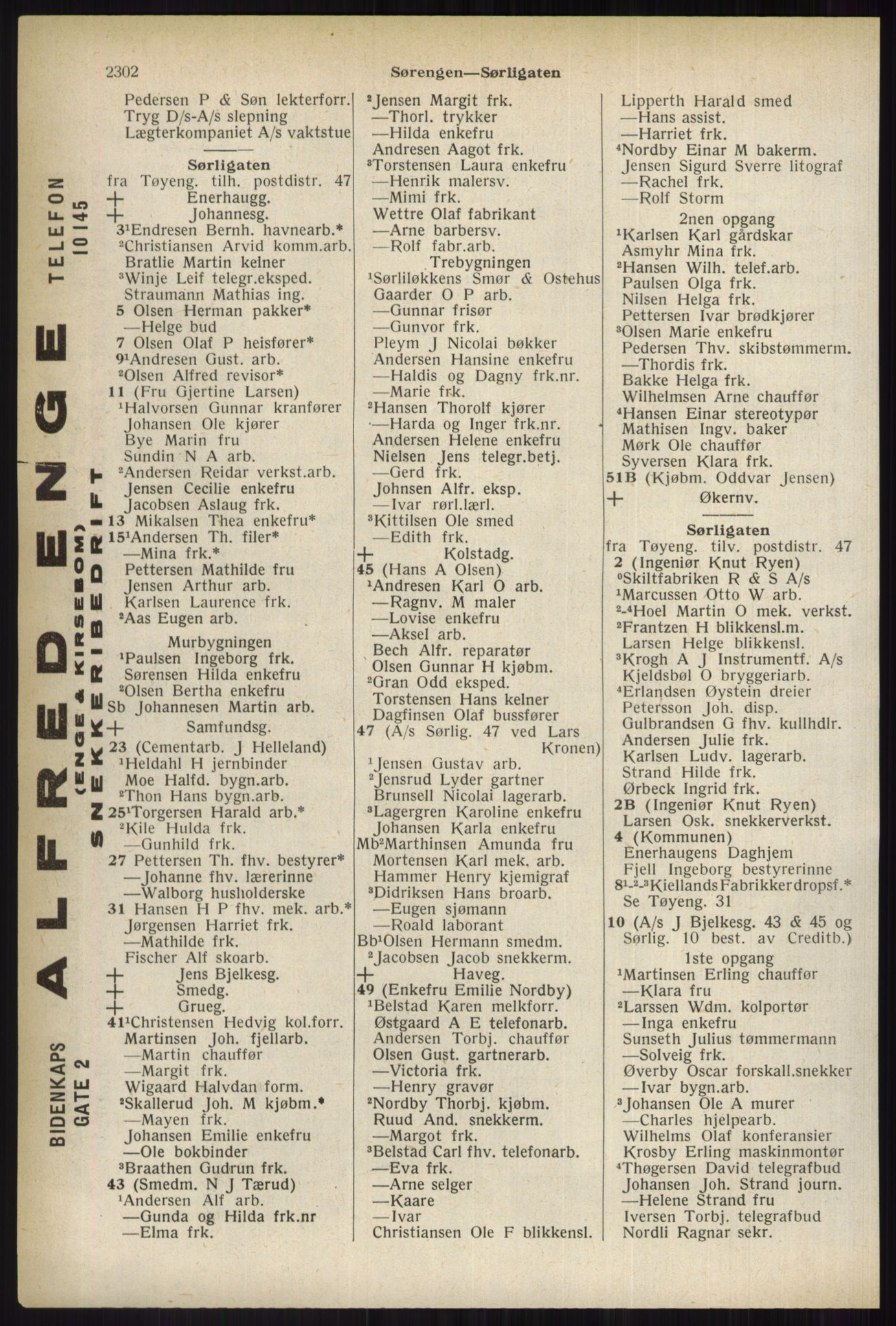 Kristiania/Oslo adressebok, PUBL/-, 1937, s. 2302