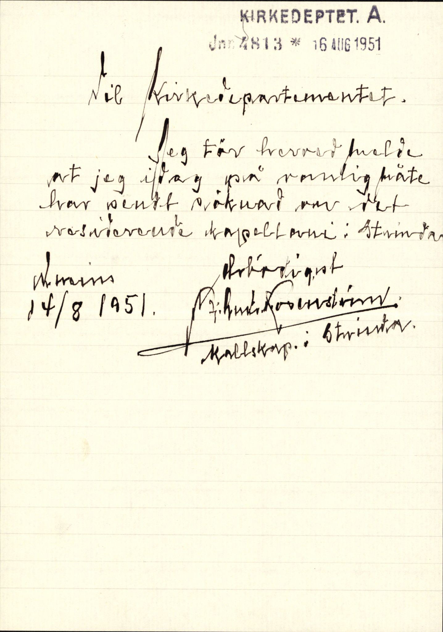 Kirke- og undervisningsdepartementet, Kontoret  for kirke og geistlighet A, AV/RA-S-1007/Dcb/L0147: Embetssøknader. Rosenstrøm - Rummelhof, 1850-1953, s. 33