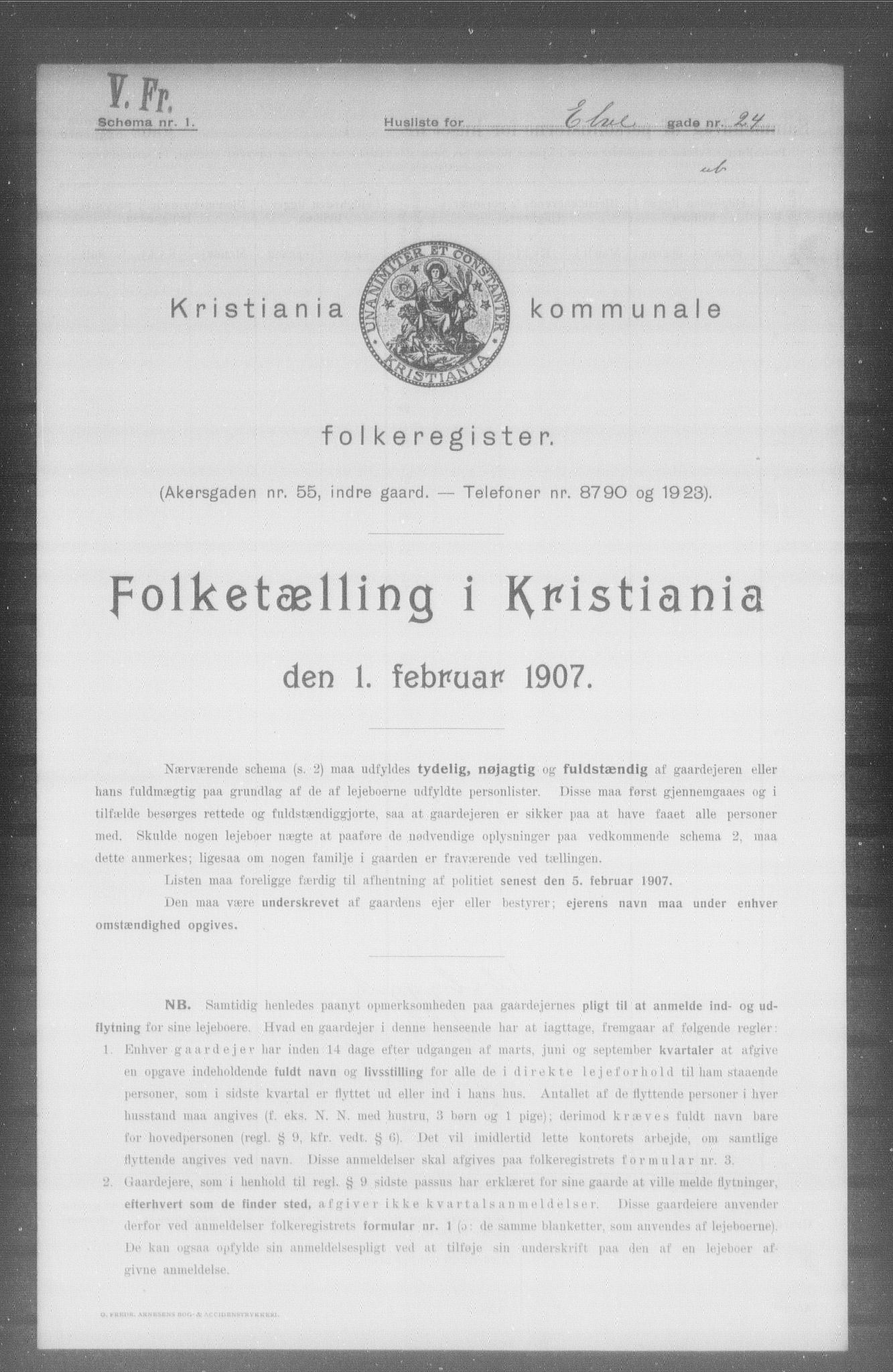 OBA, Kommunal folketelling 1.2.1907 for Kristiania kjøpstad, 1907, s. 10560