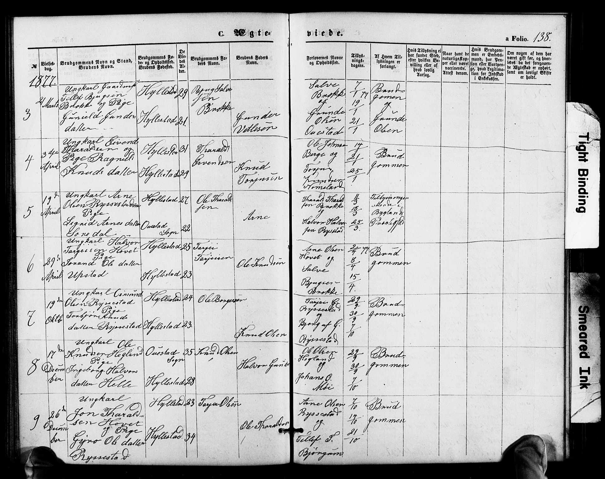Valle sokneprestkontor, AV/SAK-1111-0044/F/Fb/Fbb/L0002: Klokkerbok nr. B 2, 1875-1921, s. 138