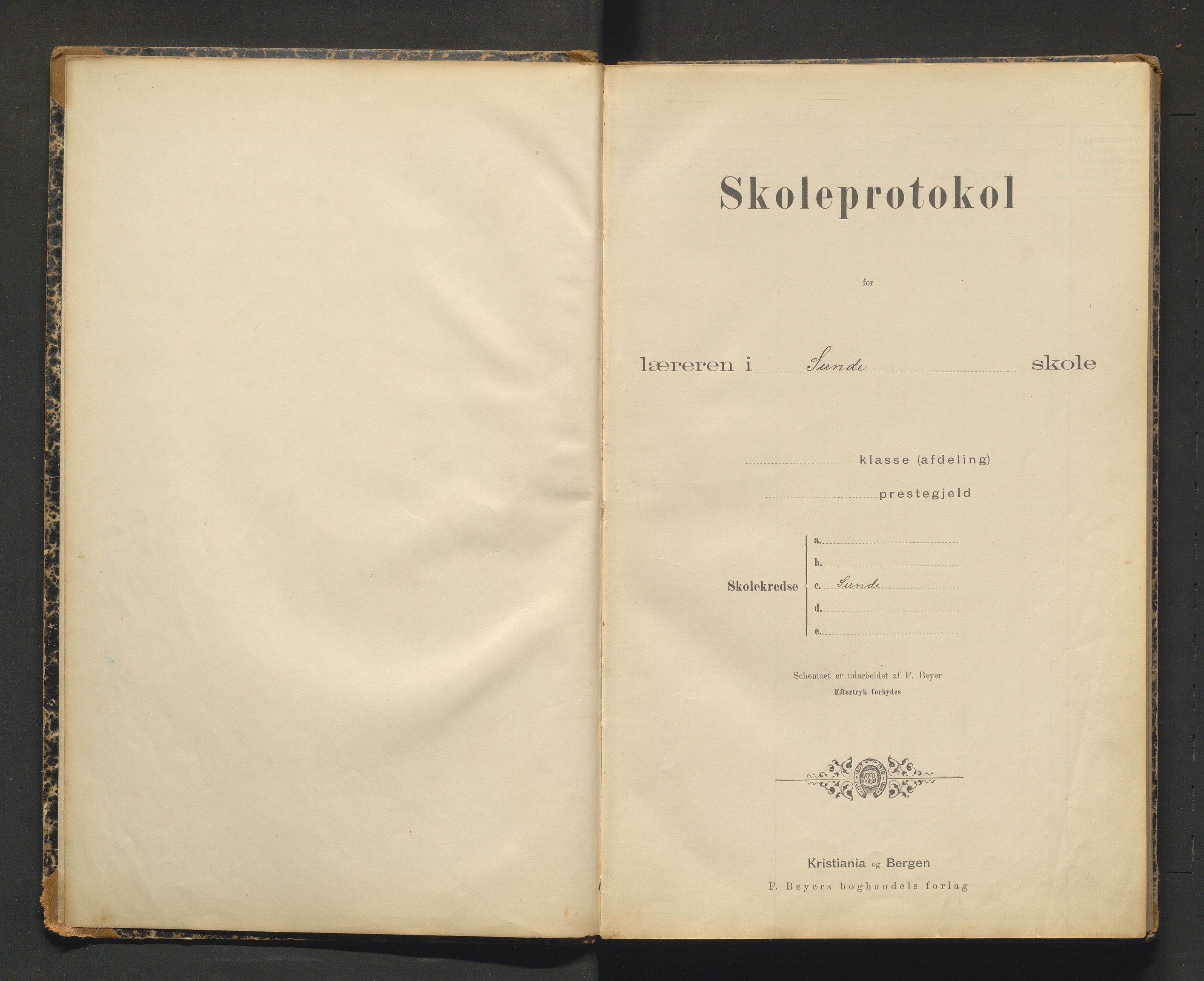 Kvinnherad kommune. Barneskulane, IKAH/1224-231/F/Ff/L0010: Skuleprotokoll for Sunde skule , 1895-1925