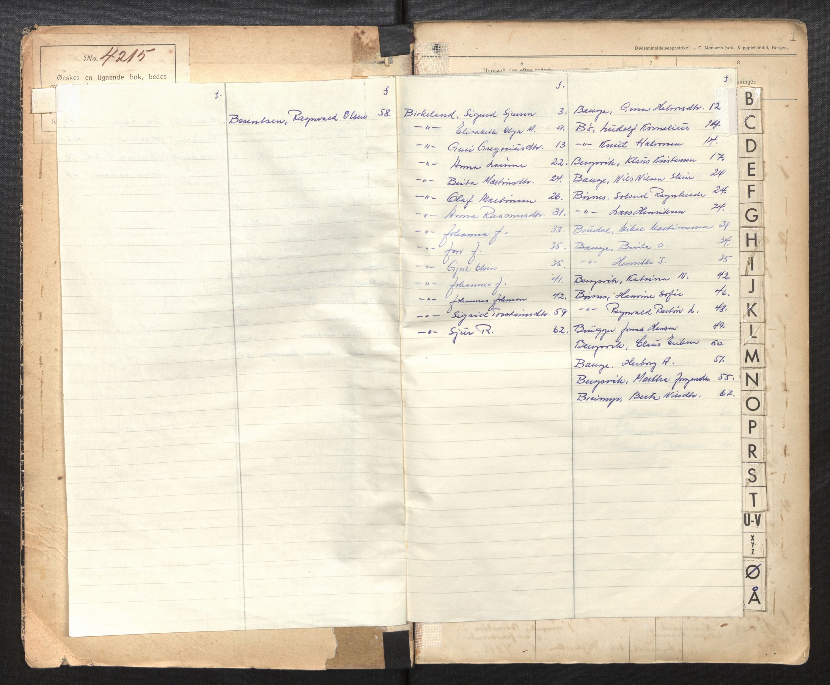 Lensmannen i Masfjorden, AV/SAB-A-33801/0006/L0006c: Dødsfallprotokoll, 1918-1935