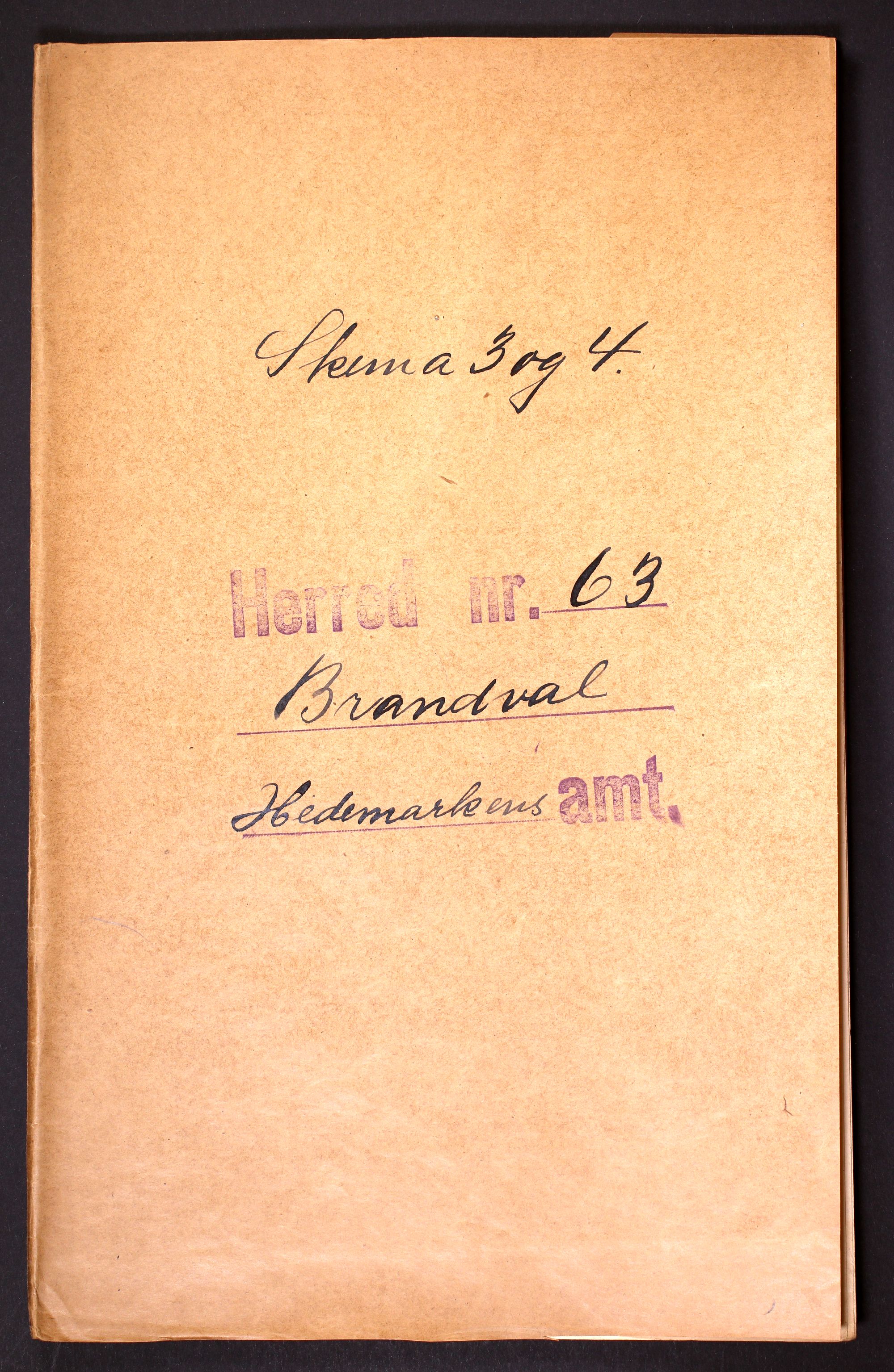 RA, Folketelling 1910 for 0422 Brandval herred, 1910, s. 1