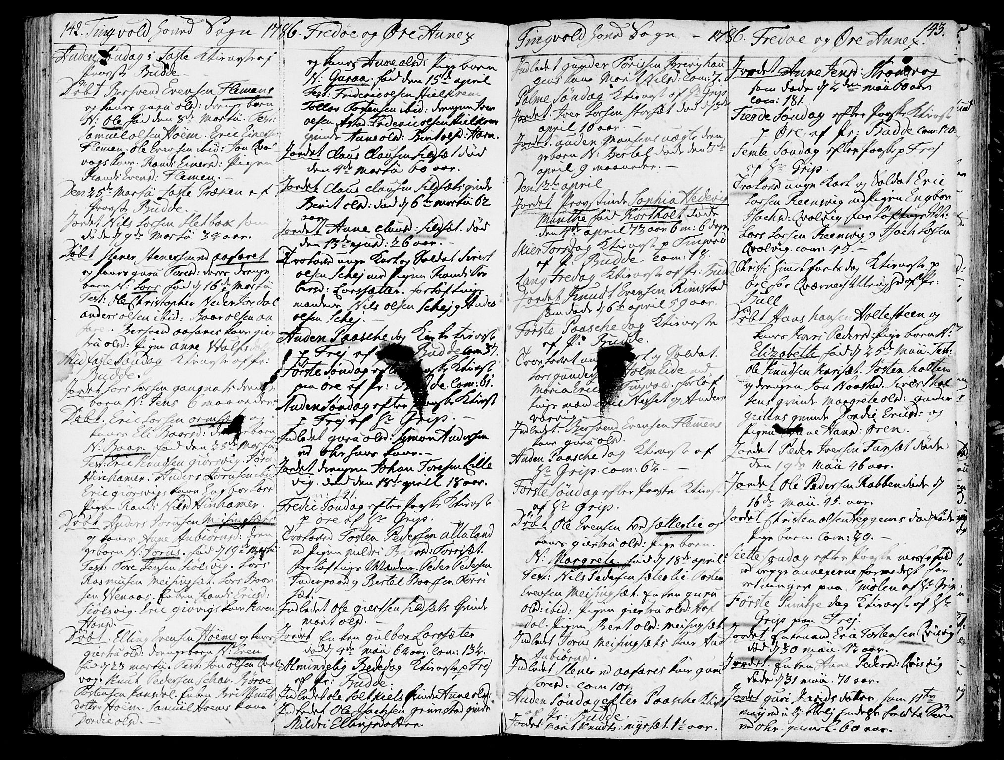 Ministerialprotokoller, klokkerbøker og fødselsregistre - Møre og Romsdal, AV/SAT-A-1454/586/L0980: Ministerialbok nr. 586A06, 1776-1794, s. 142-143