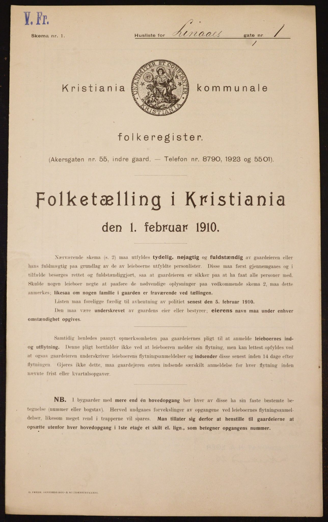 OBA, Kommunal folketelling 1.2.1910 for Kristiania, 1910, s. 55820