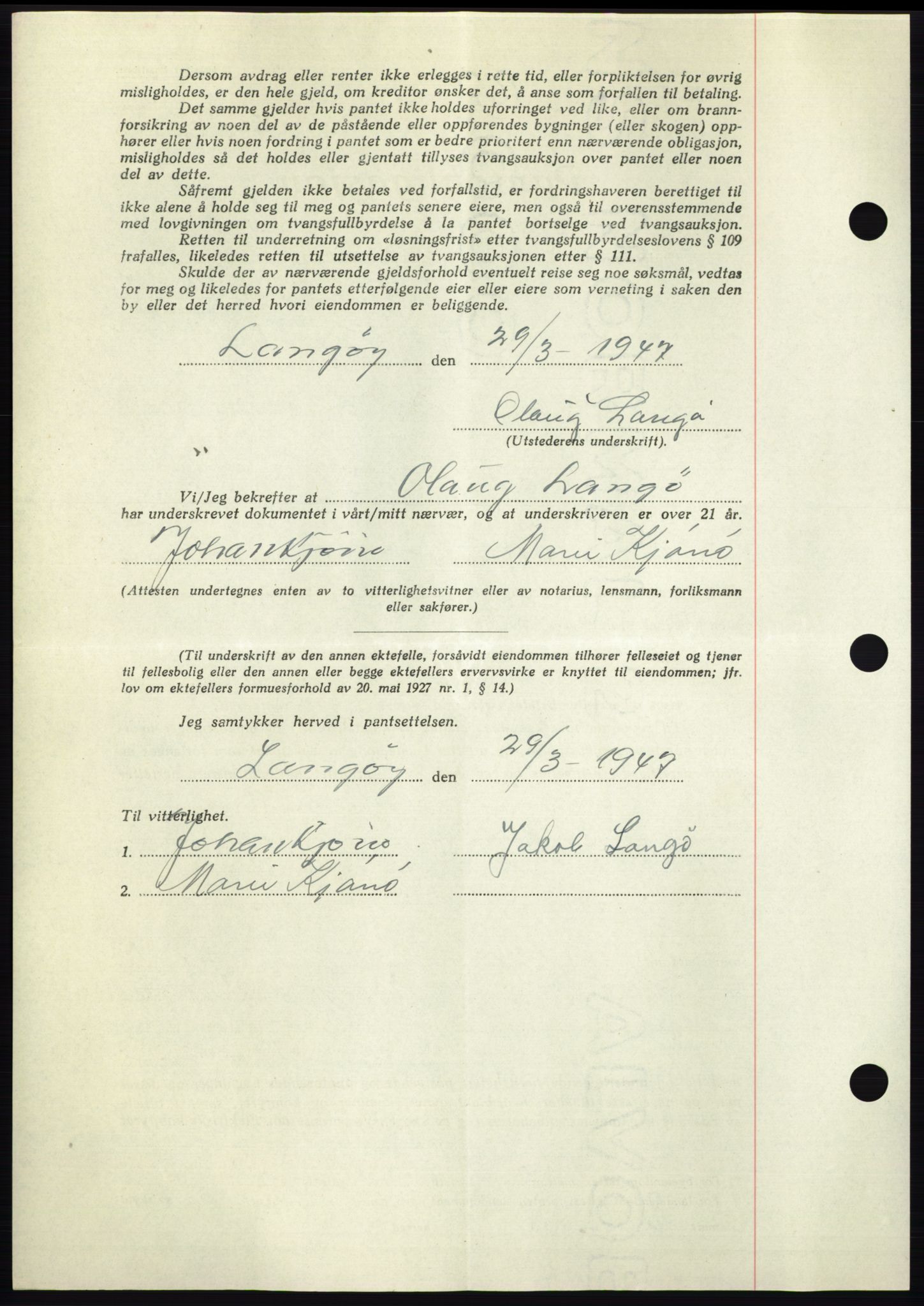 Nordmøre sorenskriveri, AV/SAT-A-4132/1/2/2Ca: Pantebok nr. B96, 1947-1947, Dagboknr: 772/1947