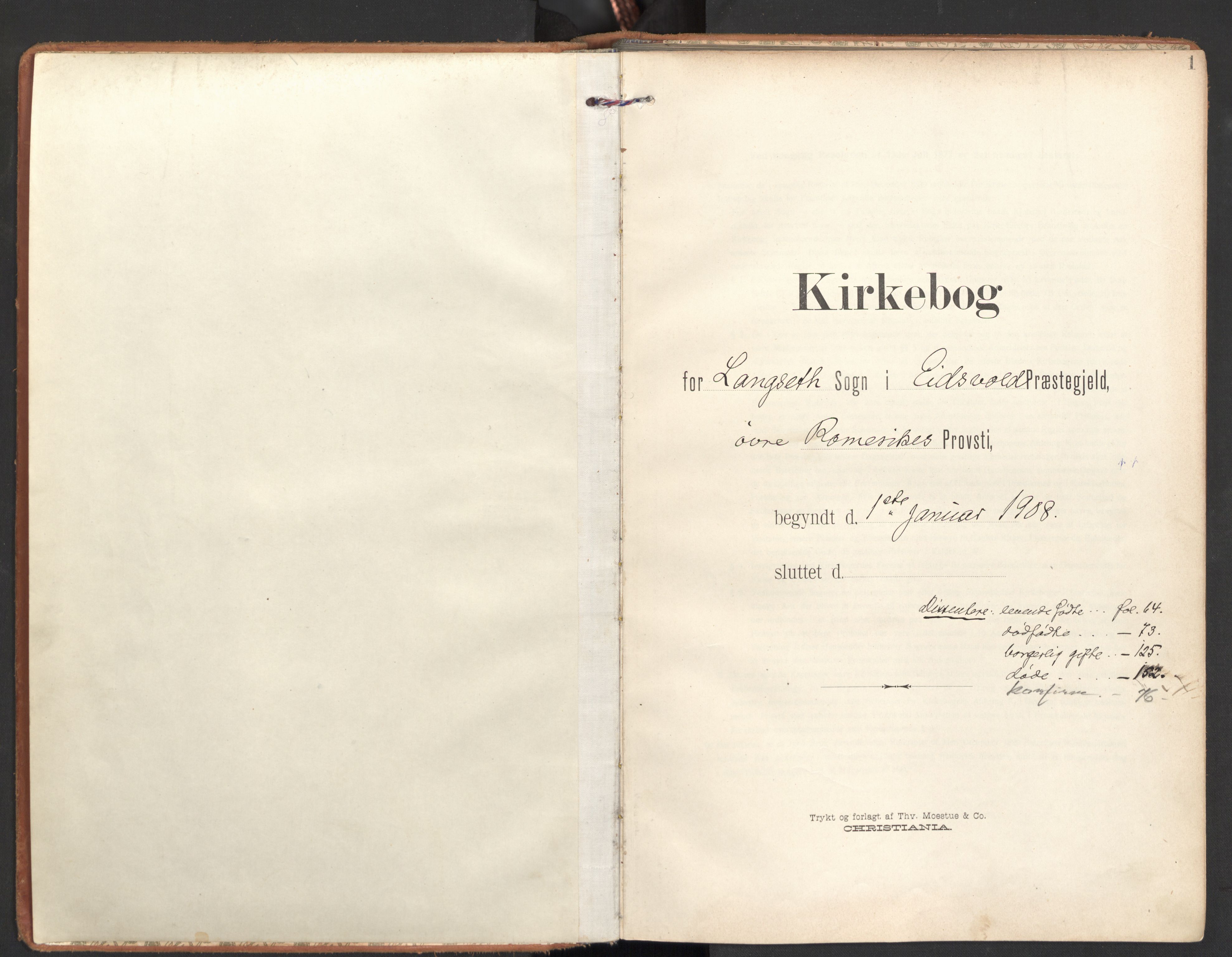 Eidsvoll prestekontor Kirkebøker, SAO/A-10888/G/Gb: Klokkerbok nr. II 3, 1908-1919, s. 1