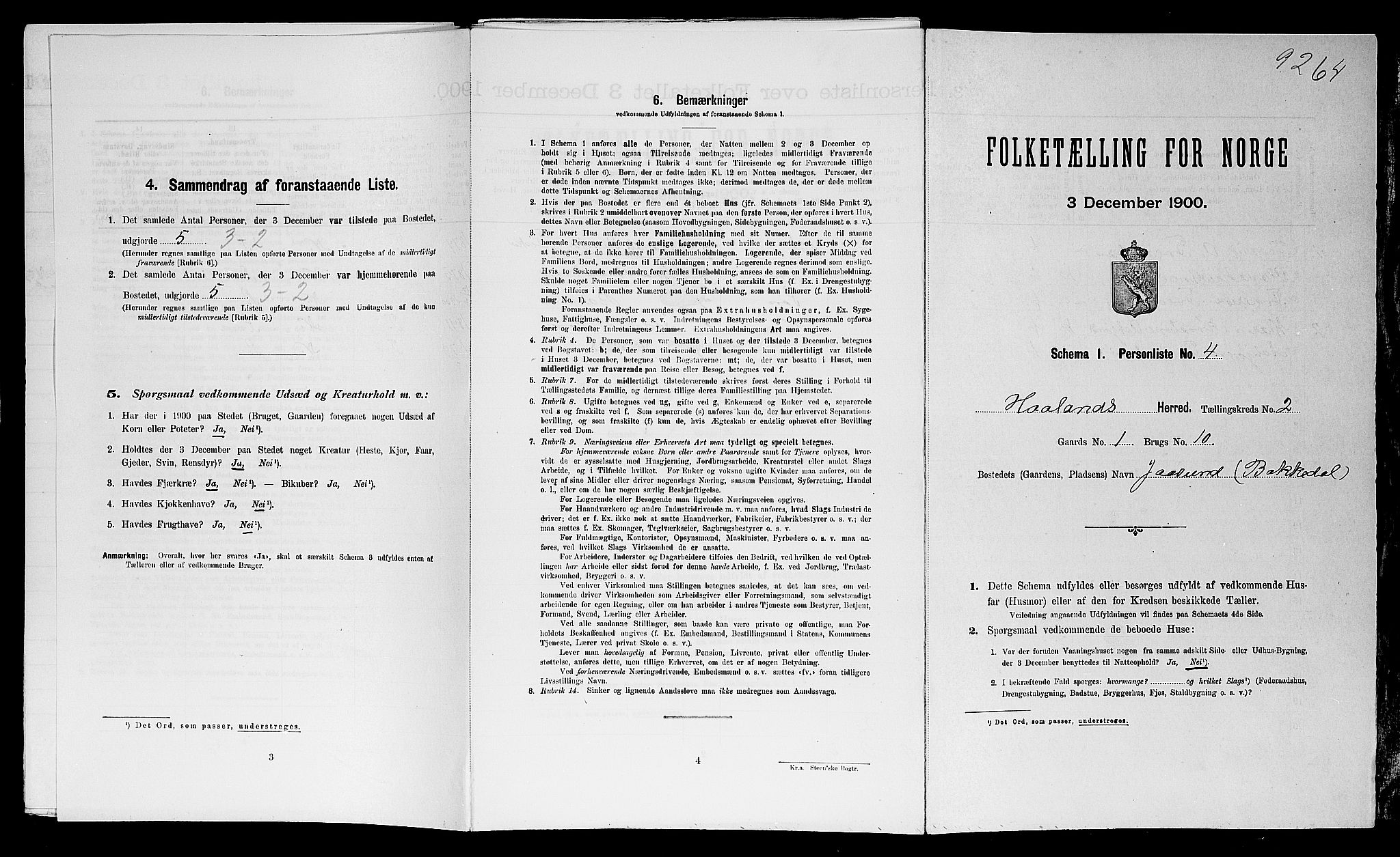 SAST, Folketelling 1900 for 1124 Haaland herred, 1900, s. 376