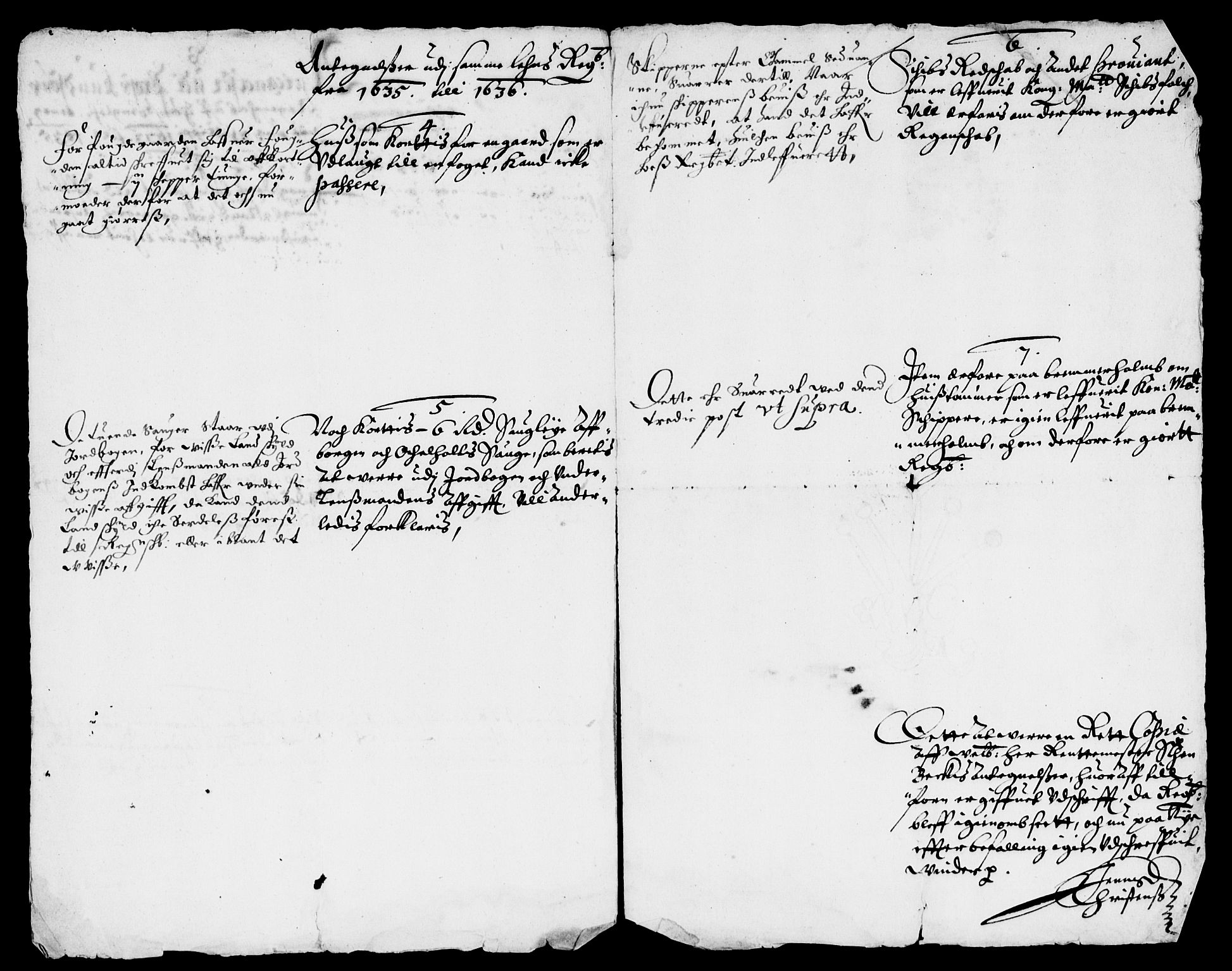 Rentekammeret inntil 1814, Reviderte regnskaper, Lensregnskaper, AV/RA-EA-5023/R/Rb/Rbo/L0016: Tønsberg len, 1635-1637