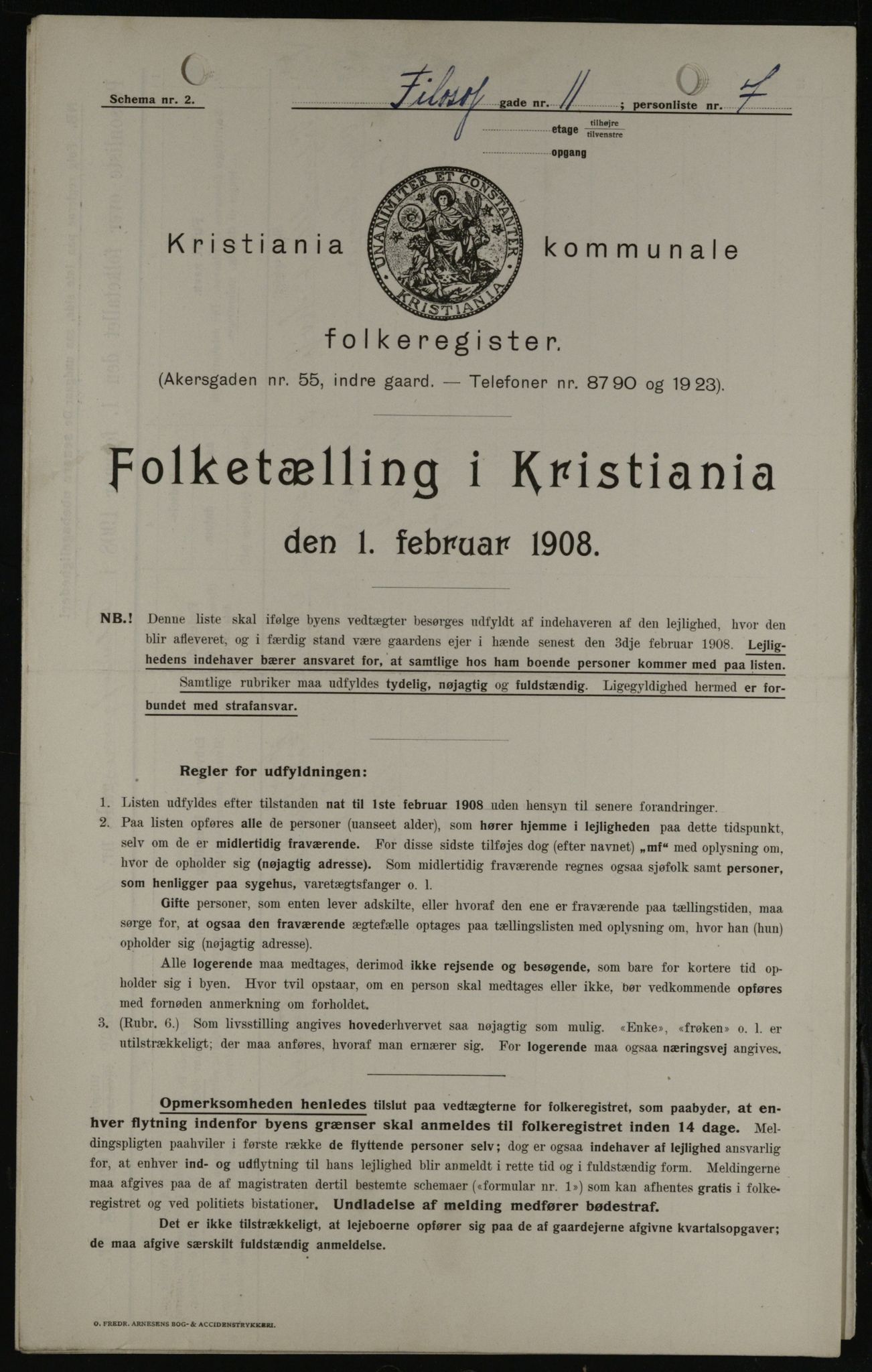 OBA, Kommunal folketelling 1.2.1908 for Kristiania kjøpstad, 1908, s. 21942