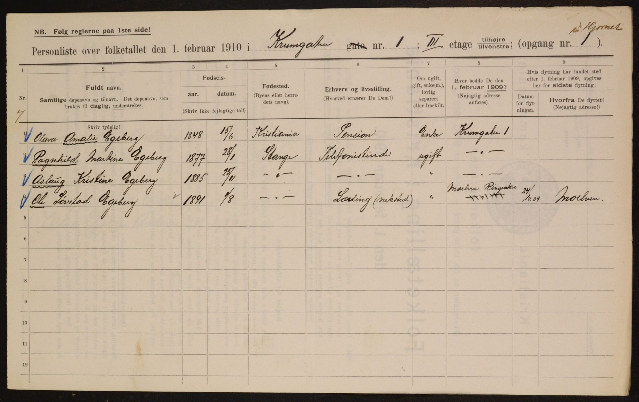 OBA, Kommunal folketelling 1.2.1910 for Kristiania, 1910, s. 53118