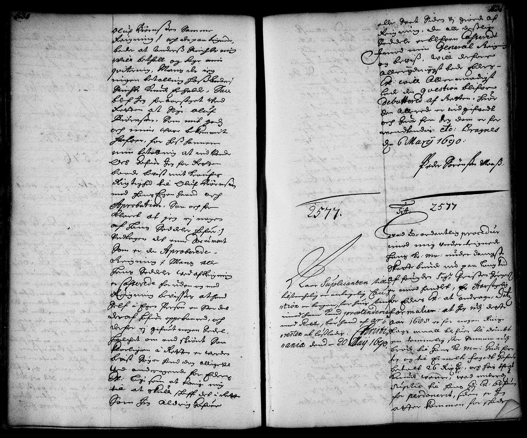 Stattholderembetet 1572-1771, AV/RA-EA-2870/Ae/L0007: Supplikasjons- og resolusjonsprotokoll, 1689-1691, s. 830-831