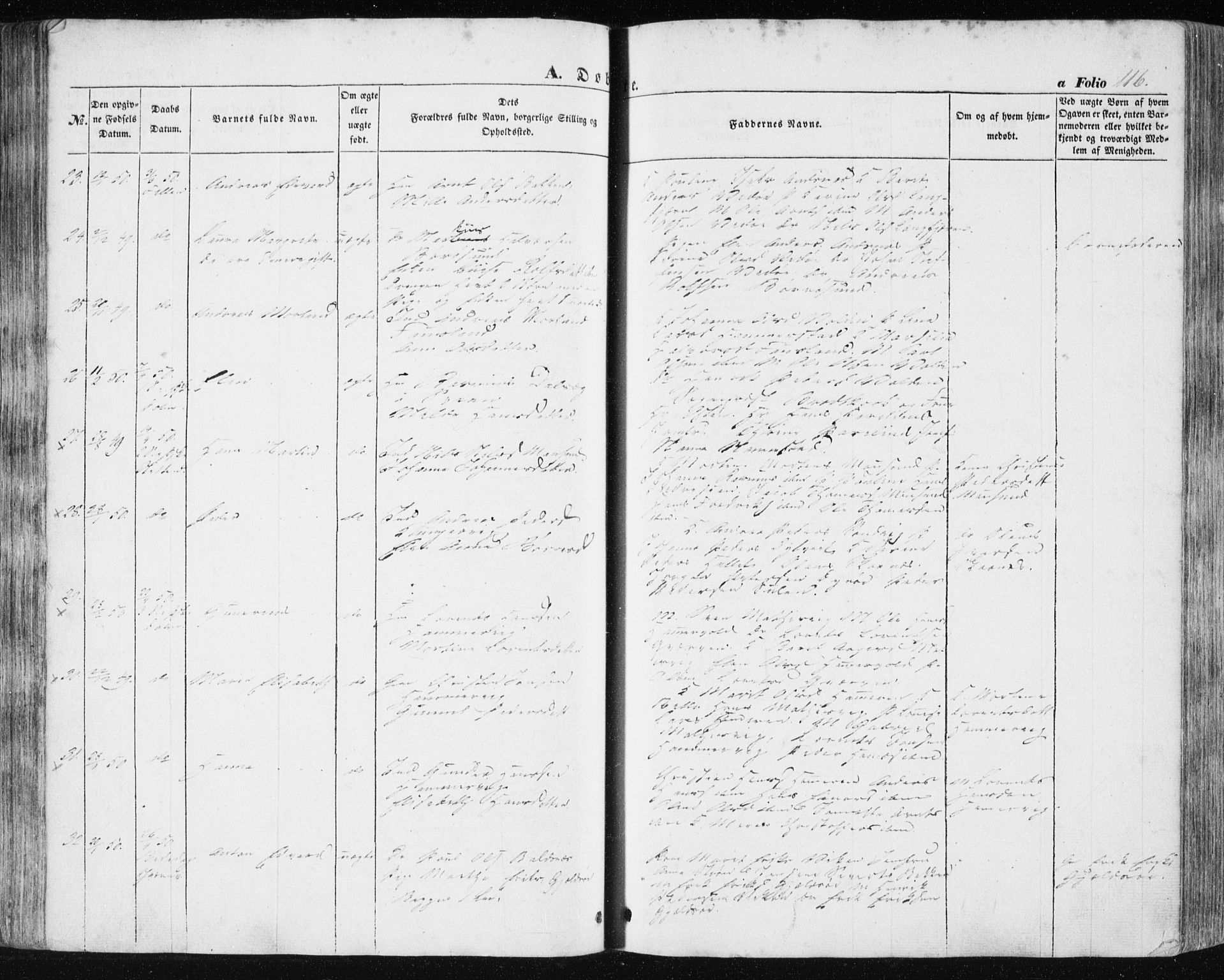 Ministerialprotokoller, klokkerbøker og fødselsregistre - Sør-Trøndelag, SAT/A-1456/634/L0529: Ministerialbok nr. 634A05, 1843-1851, s. 116