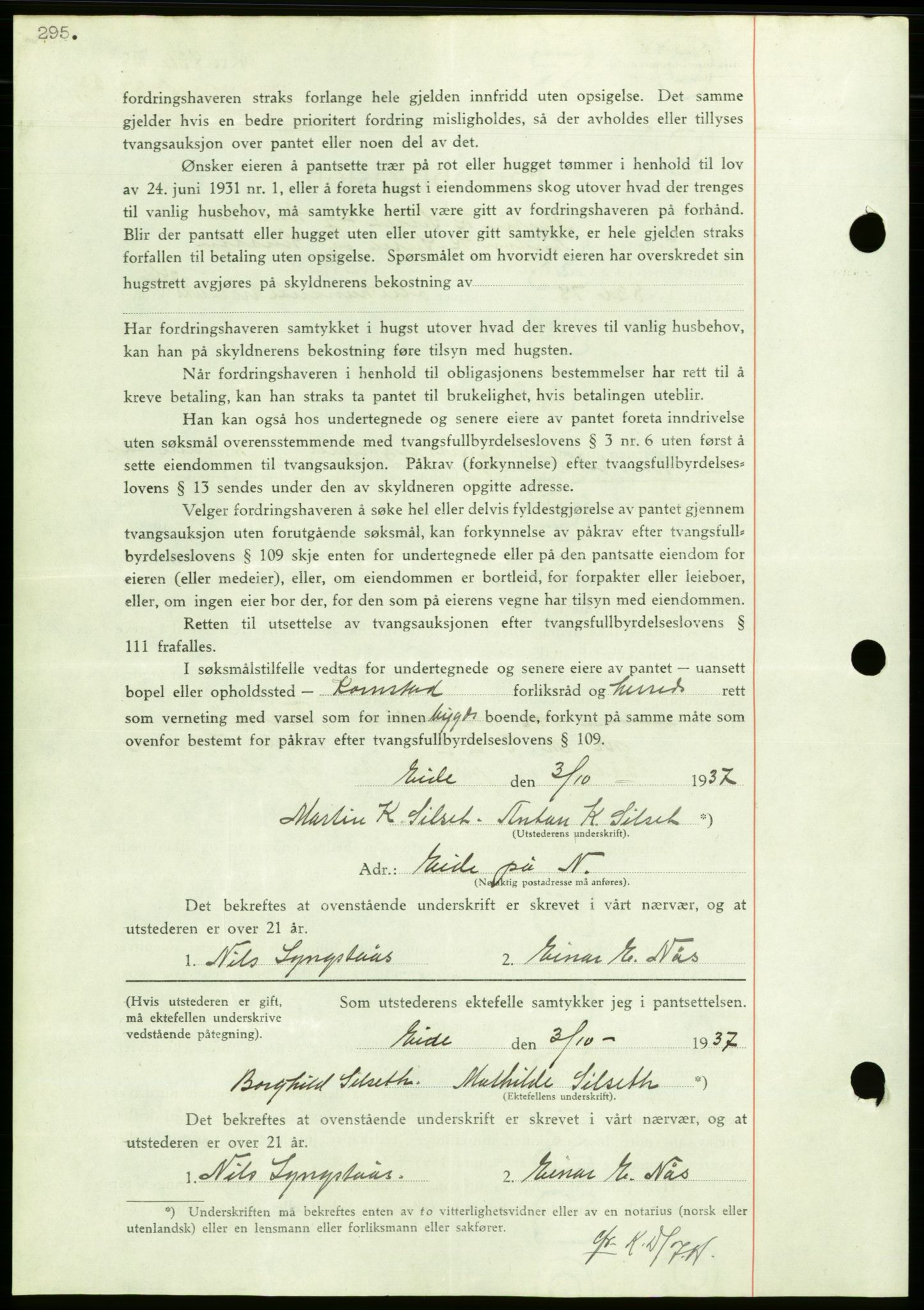 Nordmøre sorenskriveri, AV/SAT-A-4132/1/2/2Ca/L0092: Pantebok nr. B82, 1937-1938, Dagboknr: 2815/1937