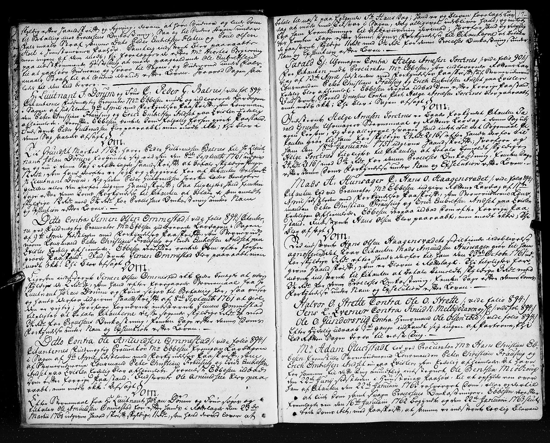 Solør og Østerdalen sorenskriveri, AV/SAH-TING-024/G/Gb/L0070: Tingbok, 1763-1766, s. 16b-17a