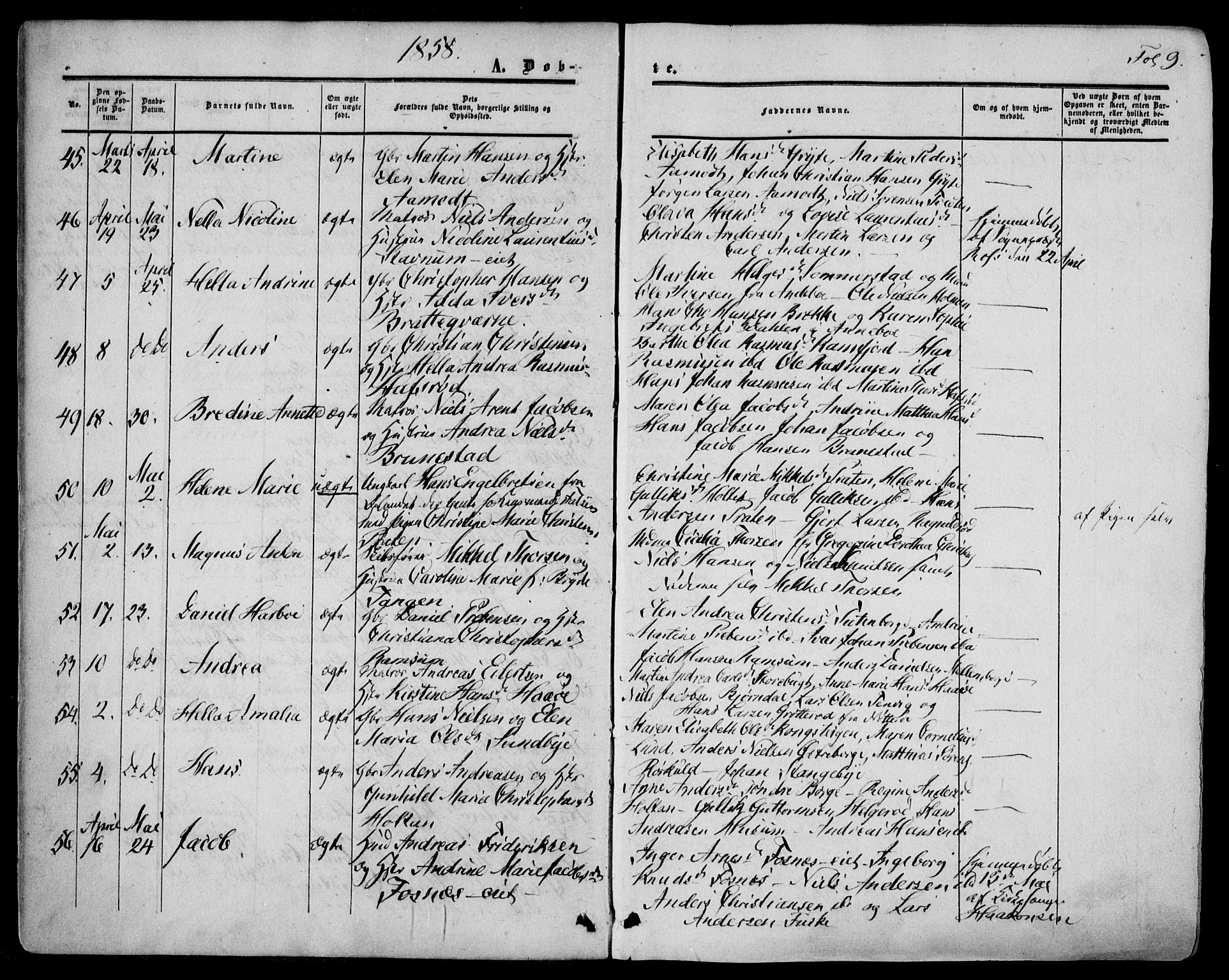 Stokke kirkebøker, AV/SAKO-A-320/F/Fa/L0008: Ministerialbok nr. I 8, 1858-1871, s. 9