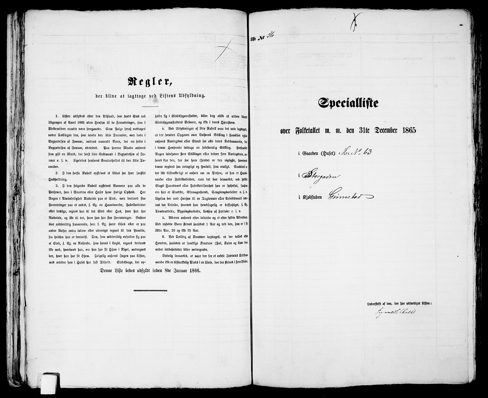 RA, Folketelling 1865 for 0904B Fjære prestegjeld, Grimstad kjøpstad, 1865, s. 118