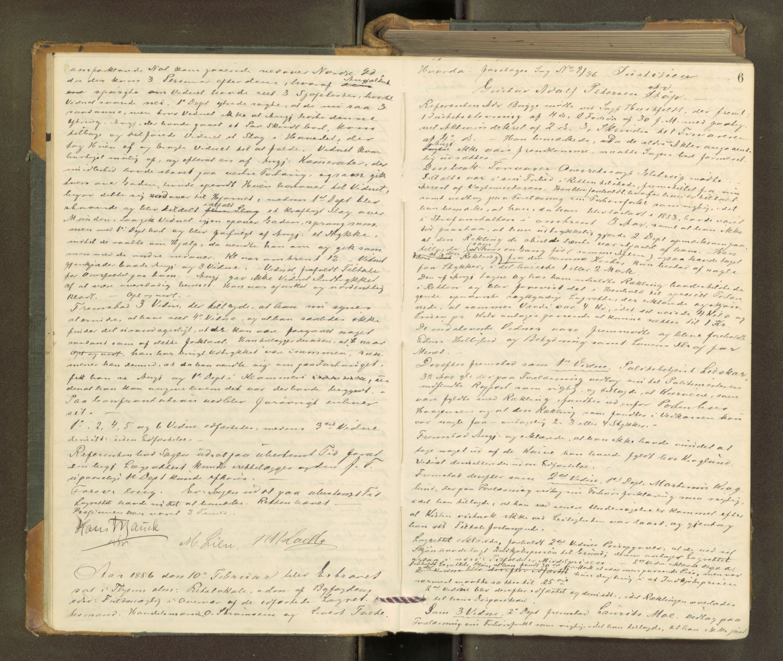 Trondheim byfogd, AV/SAT-A-0003/1/1/1B/L0025: Ekstrarettsprotokoll - 17/11-16/12., 1885-1889, s. 5b-6a