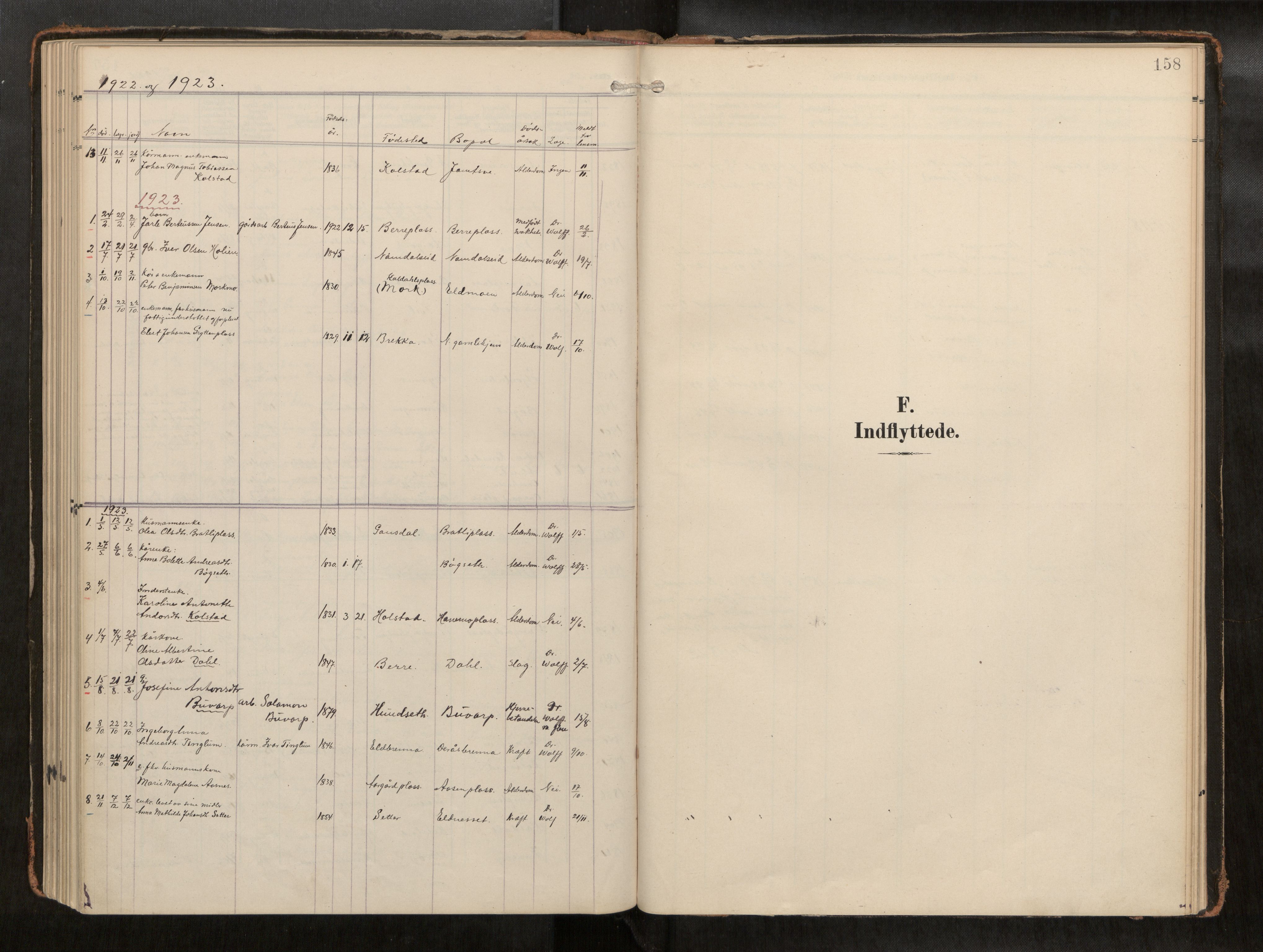 Ministerialprotokoller, klokkerbøker og fødselsregistre - Nord-Trøndelag, SAT/A-1458/742/L0409a: Ministerialbok nr. 742A03, 1906-1924, s. 158