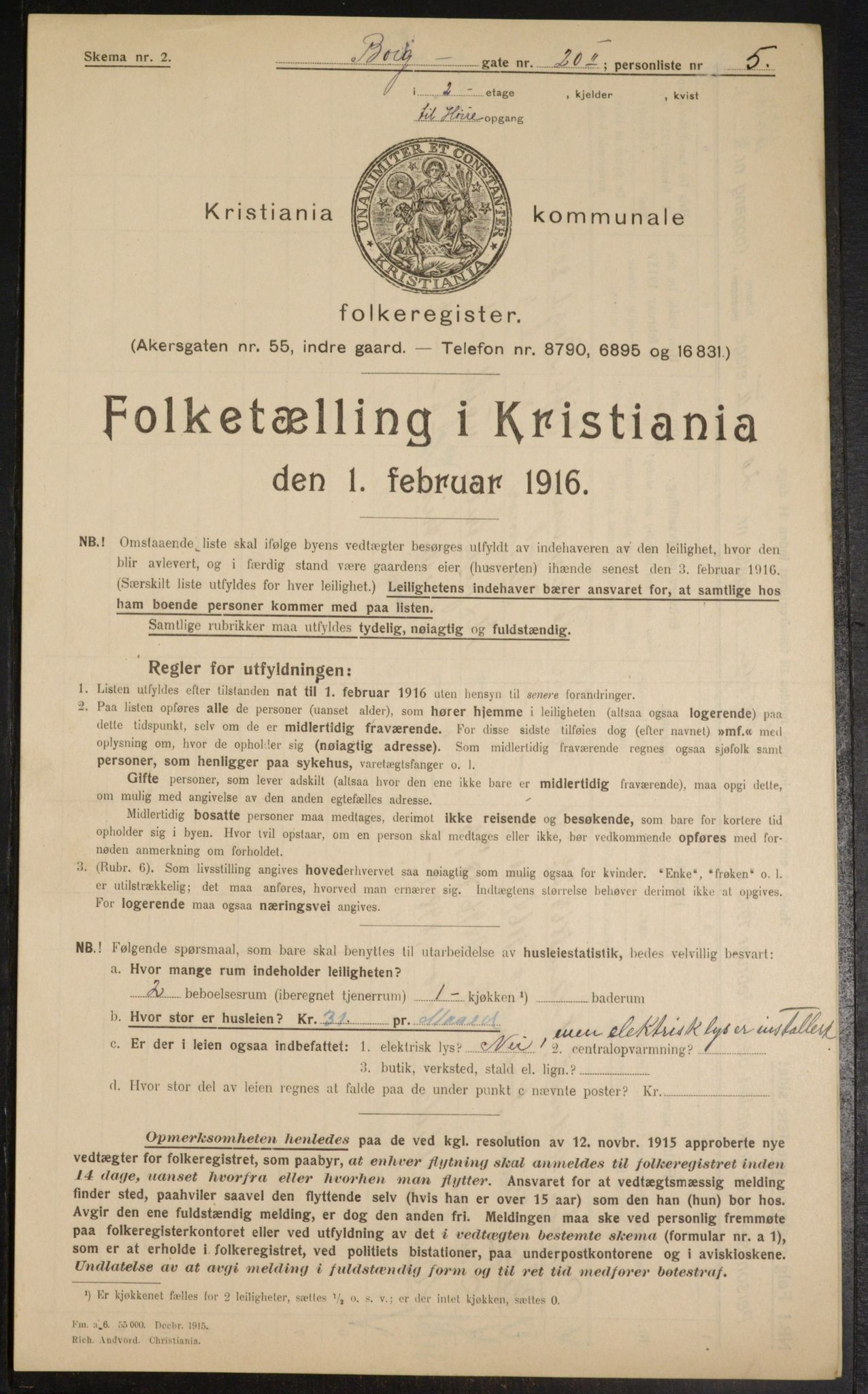 OBA, Kommunal folketelling 1.2.1916 for Kristiania, 1916, s. 8111