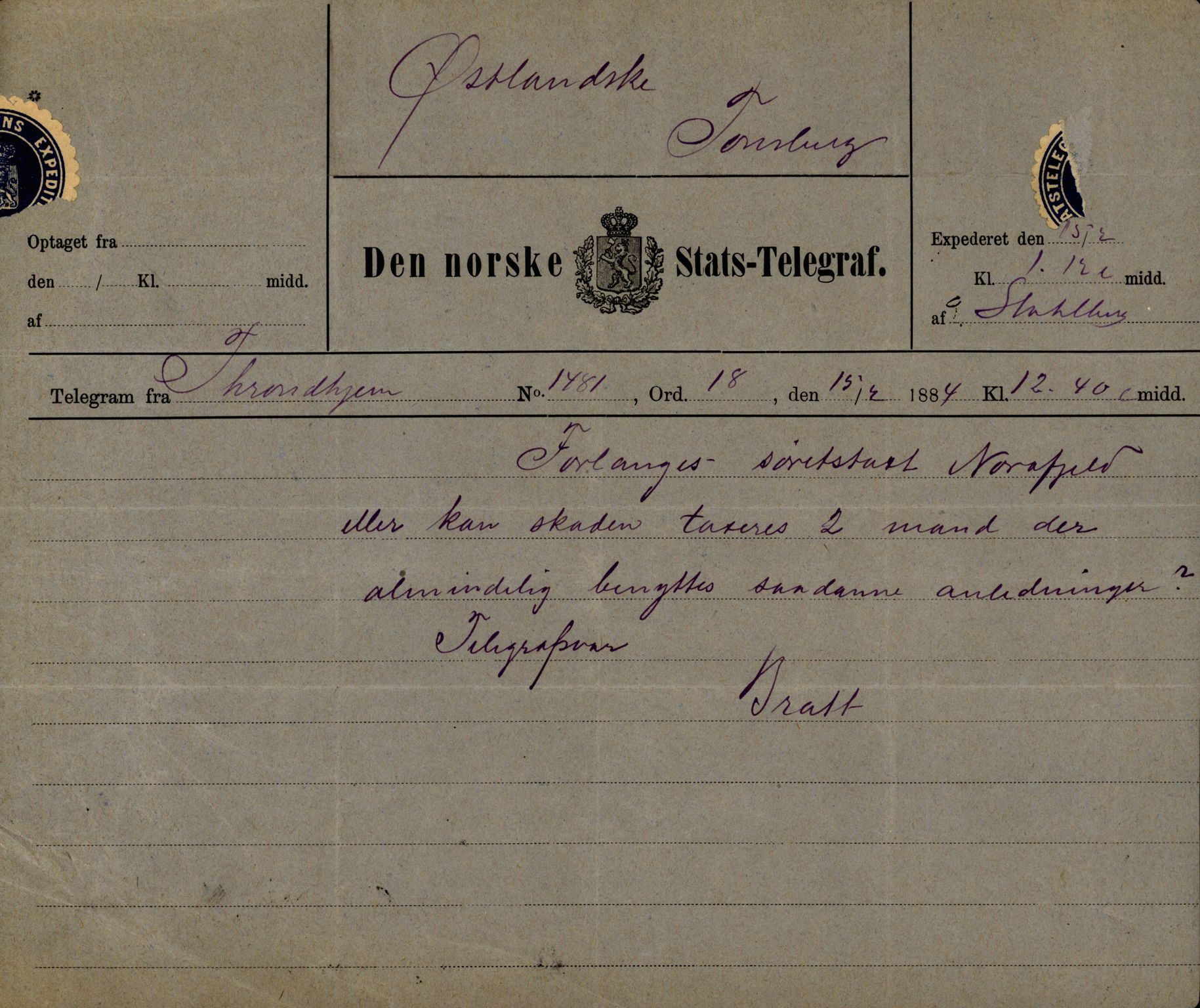 Pa 63 - Østlandske skibsassuranceforening, VEMU/A-1079/G/Ga/L0017/0013: Havaridokumenter / Diaz, Holmestrand, Kalliope, Olaf Trygvason, Norafjeld, 1884, s. 65