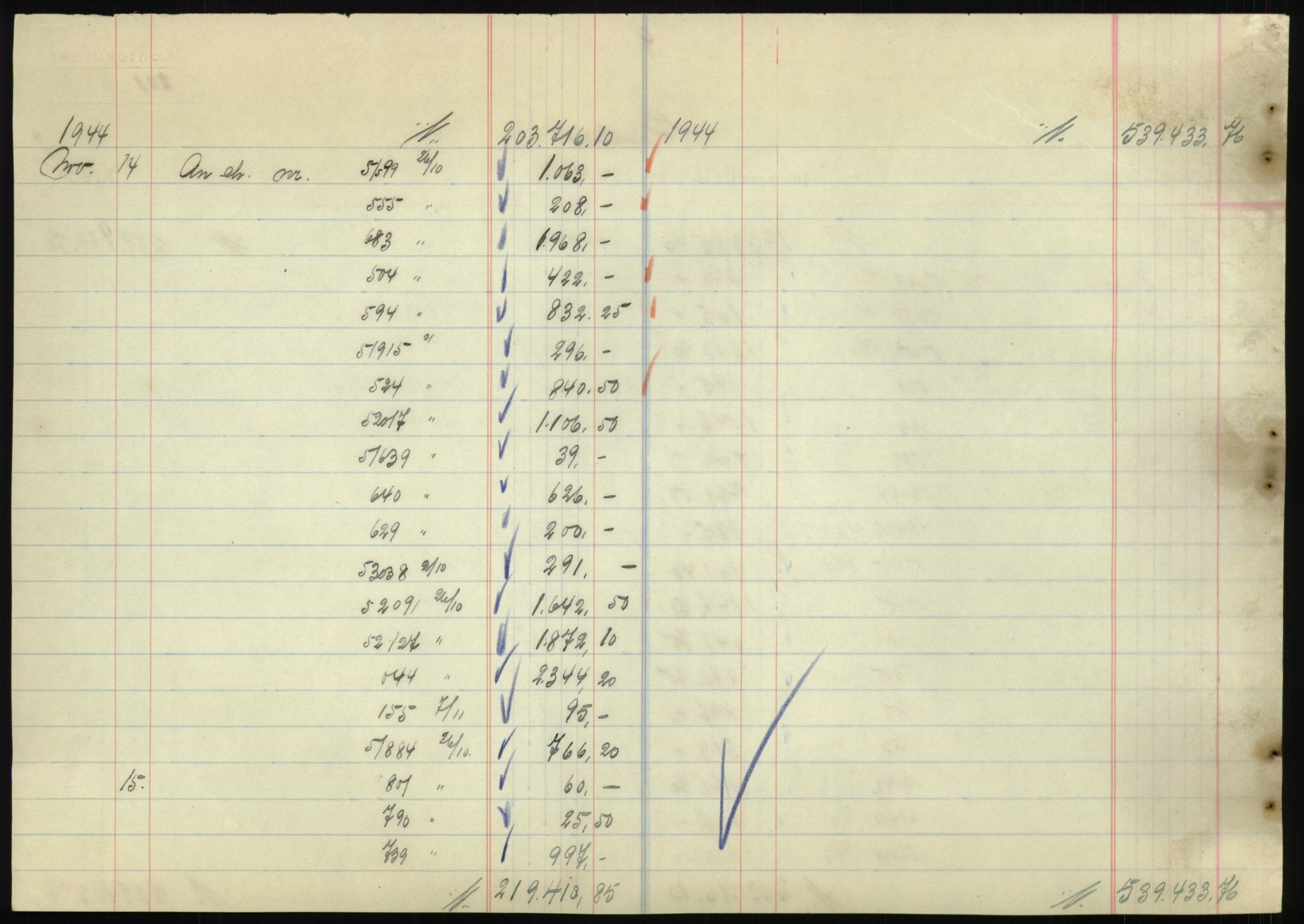 Forsvarsdepartementet, 10. kontor / Oppgjørskontoret, AV/RA-RAFA-1225/D/Db/L0180: Lista oppgjørskontor, 1942-1952, s. 1896