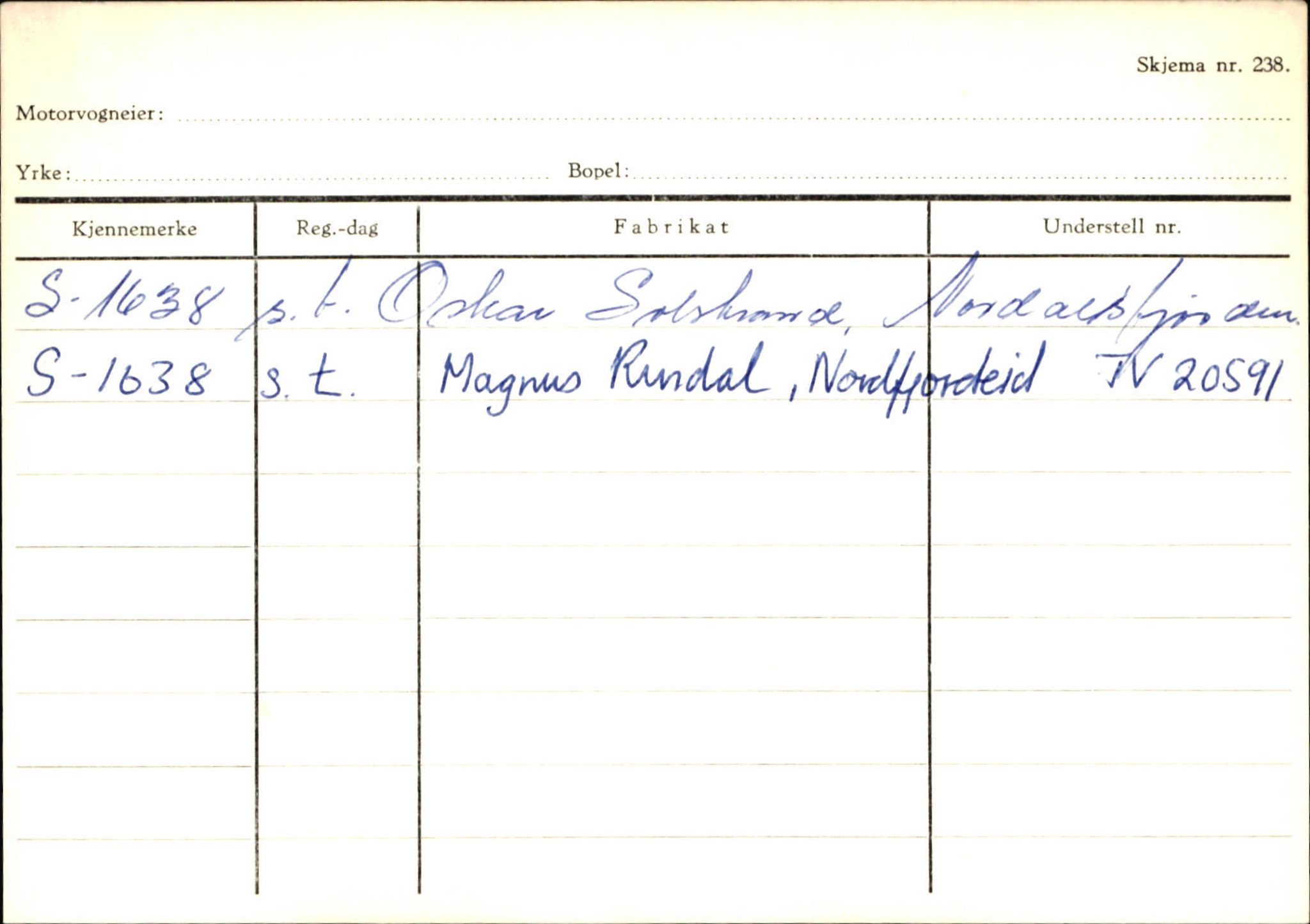 Statens vegvesen, Sogn og Fjordane vegkontor, SAB/A-5301/4/F/L0133: Eigarregister Bremanger A-Å. Gaular A-H, 1945-1975, s. 216