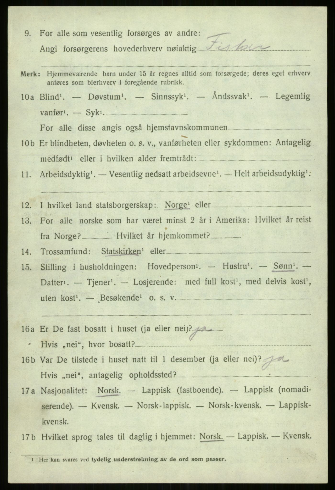 SATØ, Folketelling 1920 for 1931 Lenvik herred, 1920, s. 3275