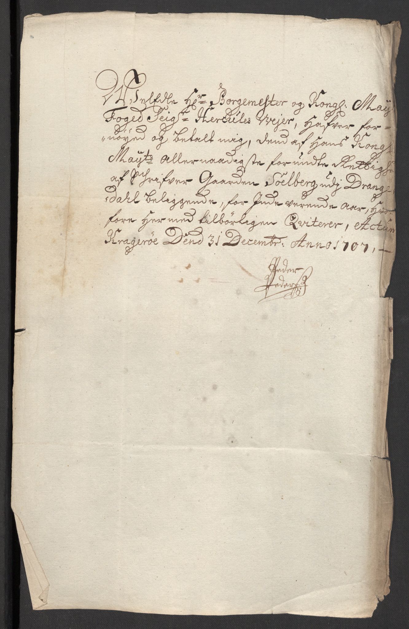 Rentekammeret inntil 1814, Reviderte regnskaper, Fogderegnskap, AV/RA-EA-4092/R36/L2117: Fogderegnskap Øvre og Nedre Telemark og Bamble, 1707, s. 505