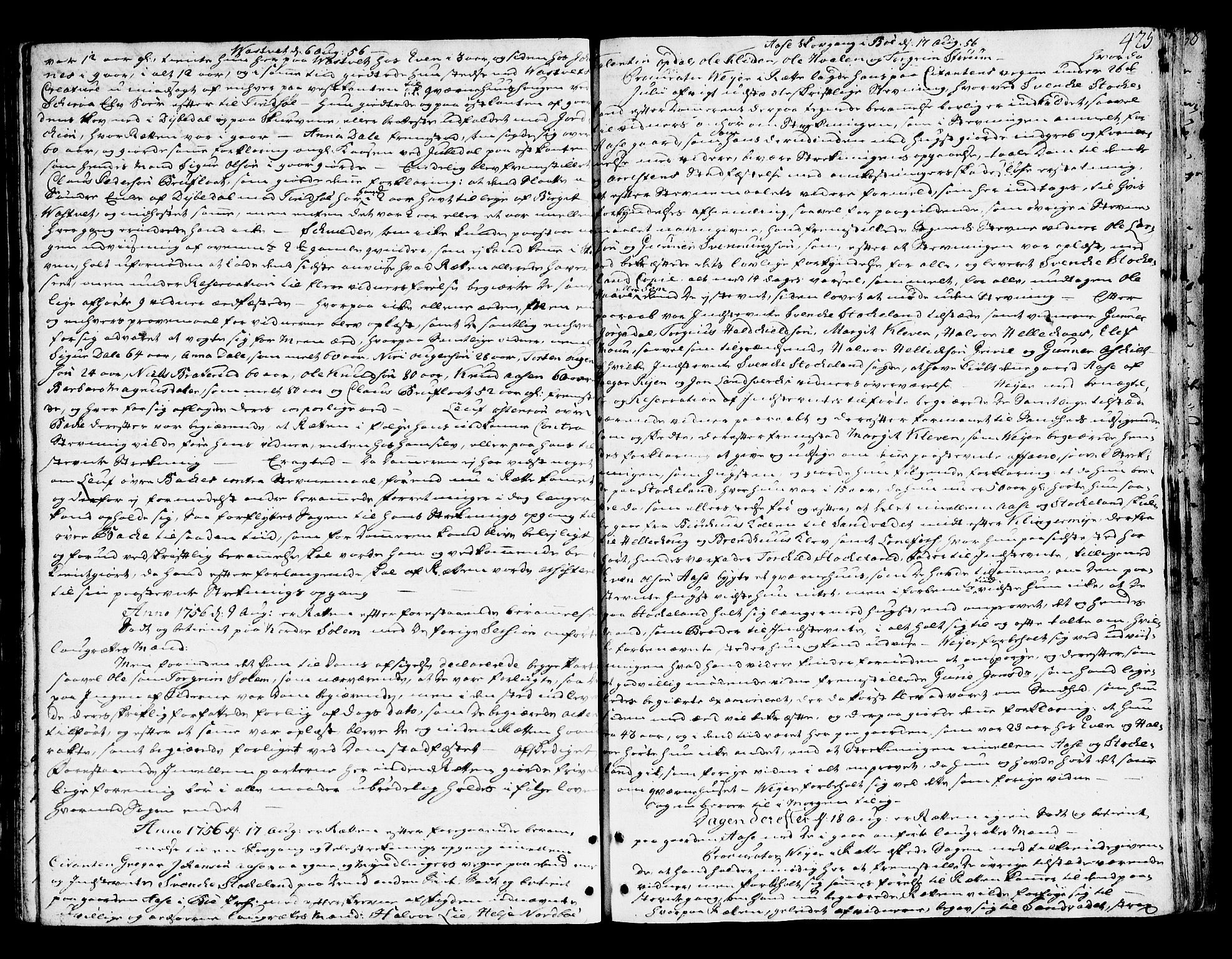 Nedre Telemark sorenskriveri, AV/SAKO-A-135/F/Fa/L0019: Tingbok, 1752-1757, s. 425