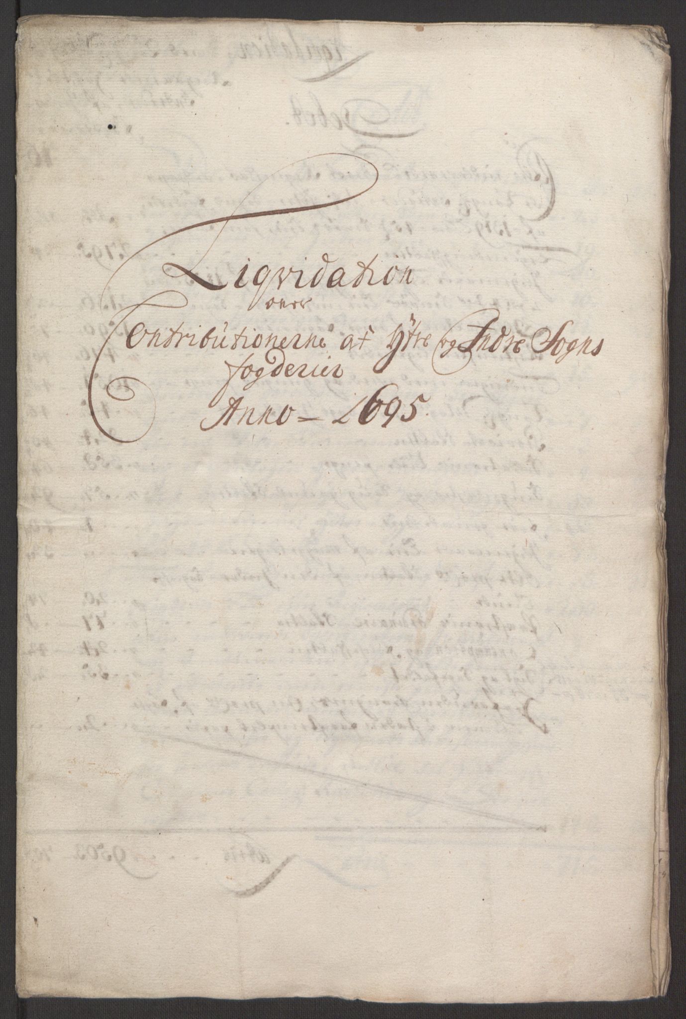 Rentekammeret inntil 1814, Reviderte regnskaper, Fogderegnskap, AV/RA-EA-4092/R52/L3308: Fogderegnskap Sogn, 1695, s. 13