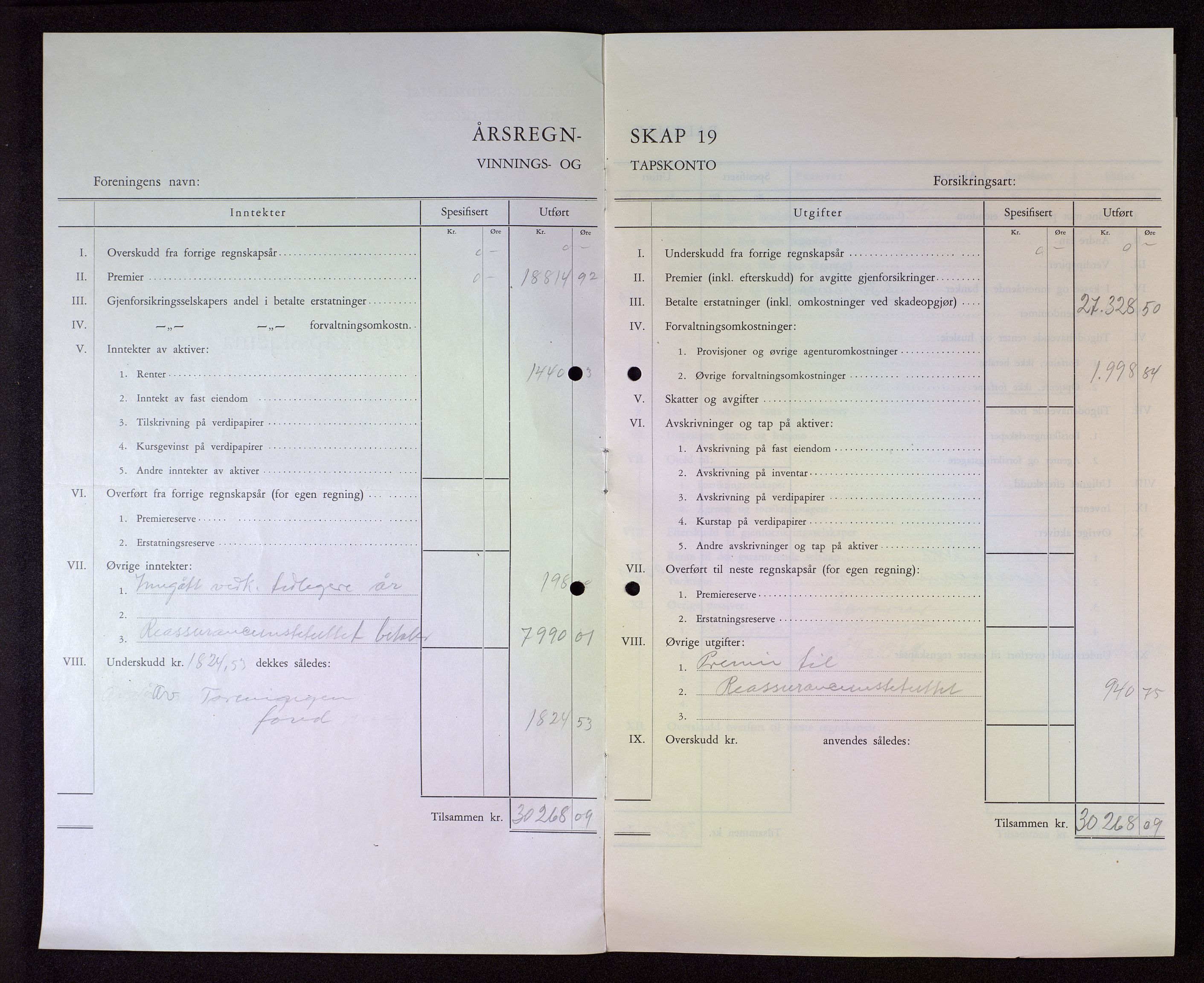 Jondal Skipsassuranseforening, AV/SAB-SAB/PA-0276/E/L0036: Reassuranse , 1938