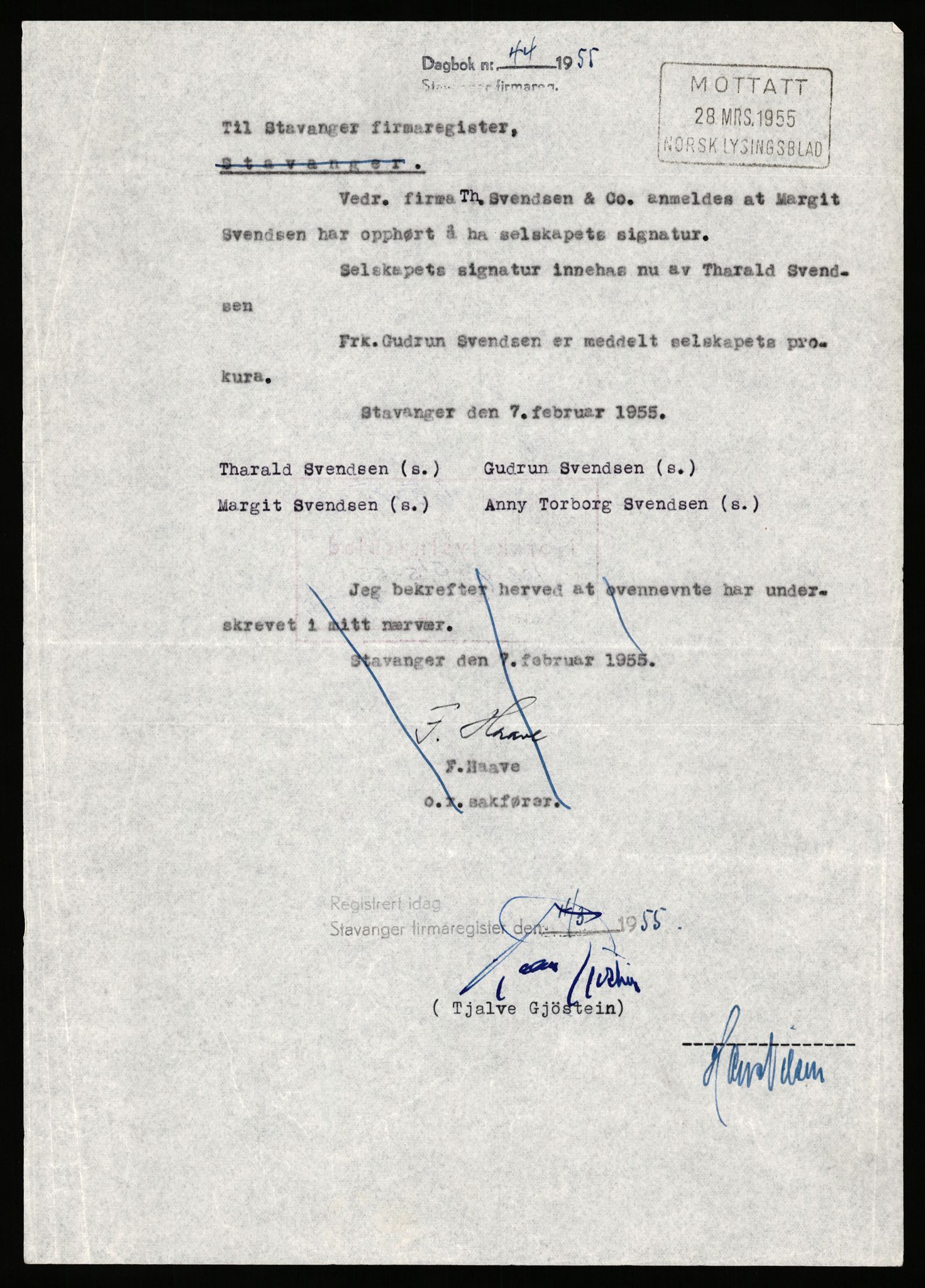 Stavanger byfogd, AV/SAST-A-101408/002/J/Jd/Jde/L0002: Registreringsmeldinger og bilag. Enkeltmannsforetak, 351-750, 1905-1987, s. 122