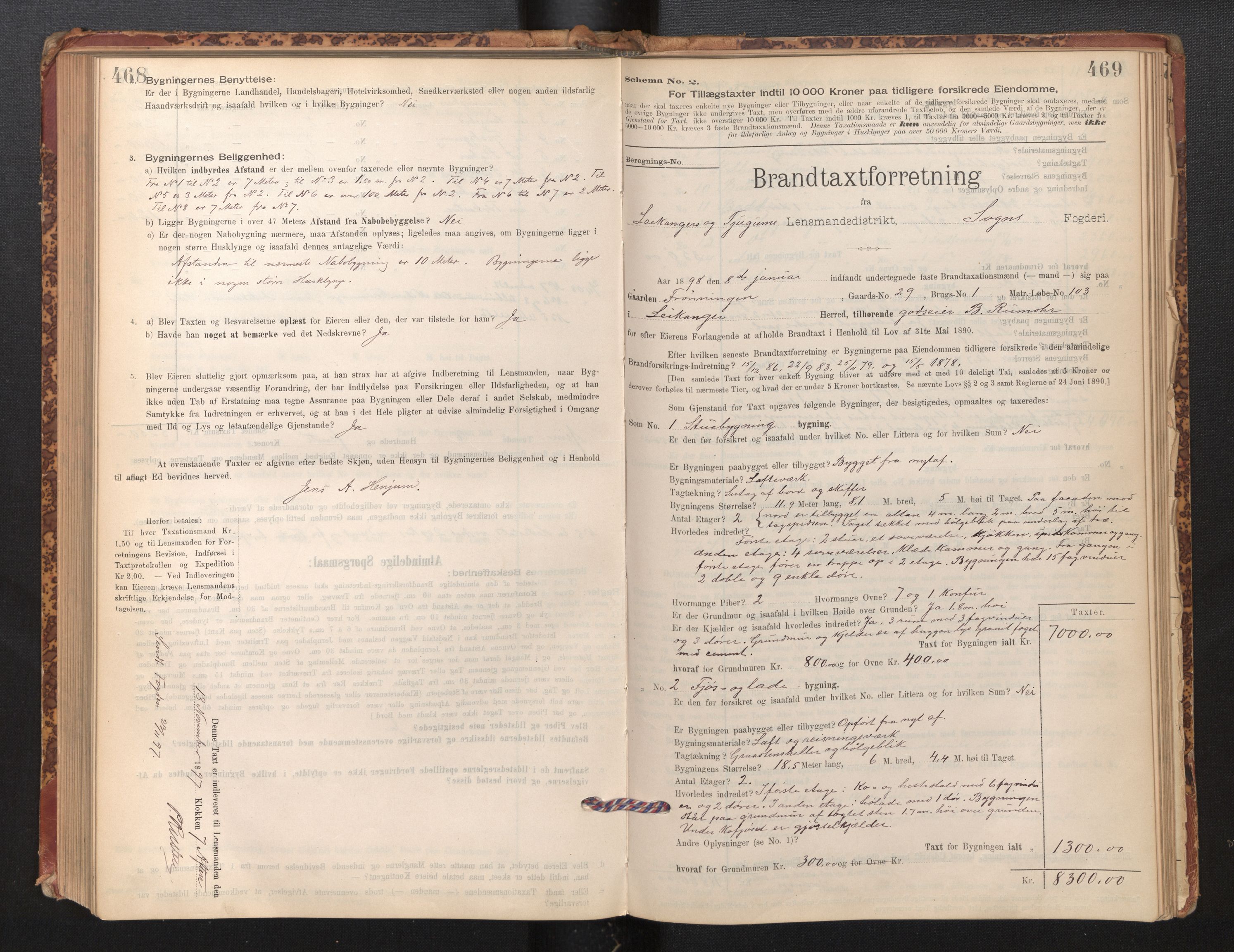 Lensmannen i Leikanger, AV/SAB-A-29201/0012/L0004: Branntakstprotokoll, skjematakst, 1894-1903, s. 468-469