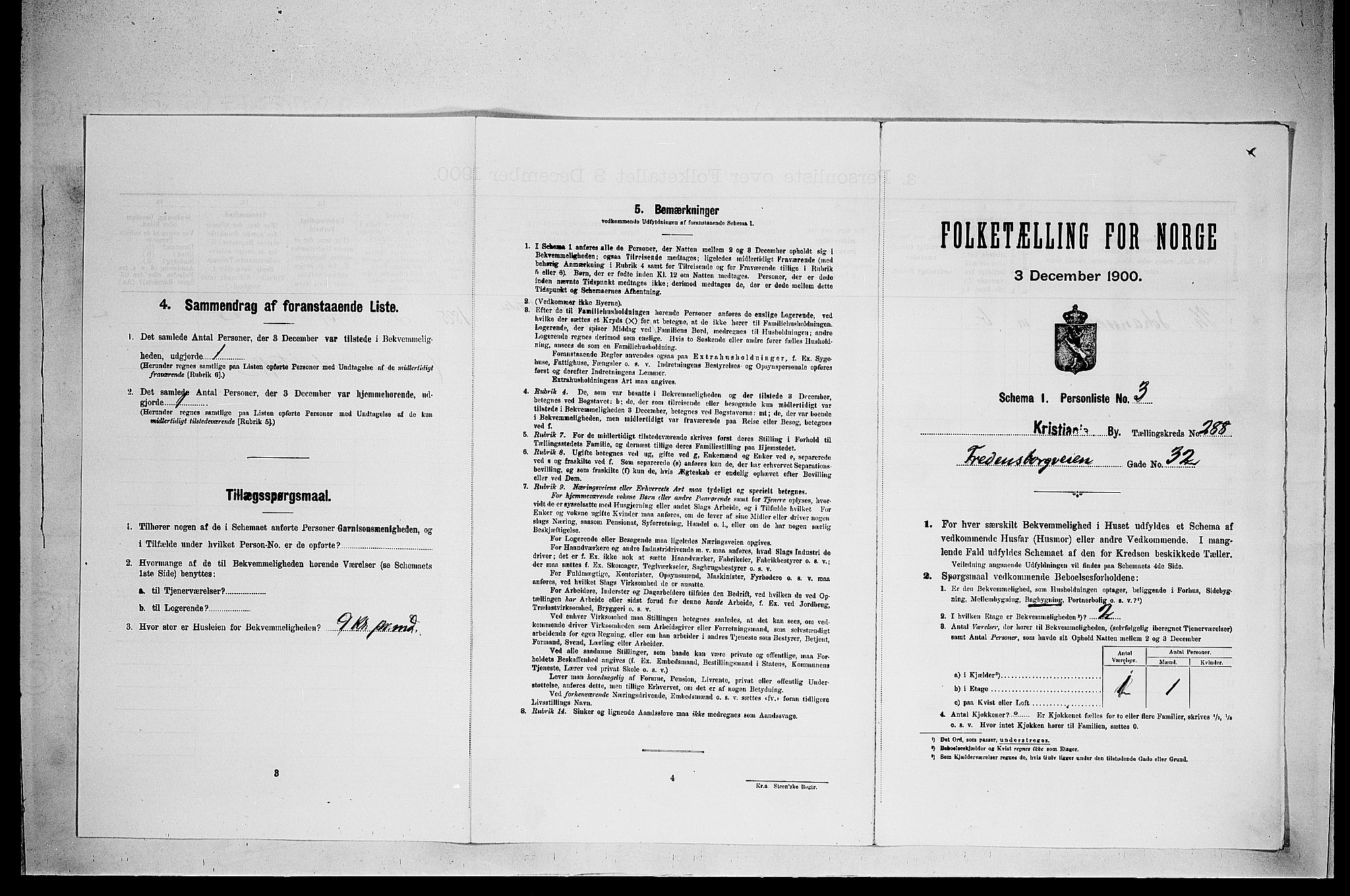 SAO, Folketelling 1900 for 0301 Kristiania kjøpstad, 1900, s. 24884