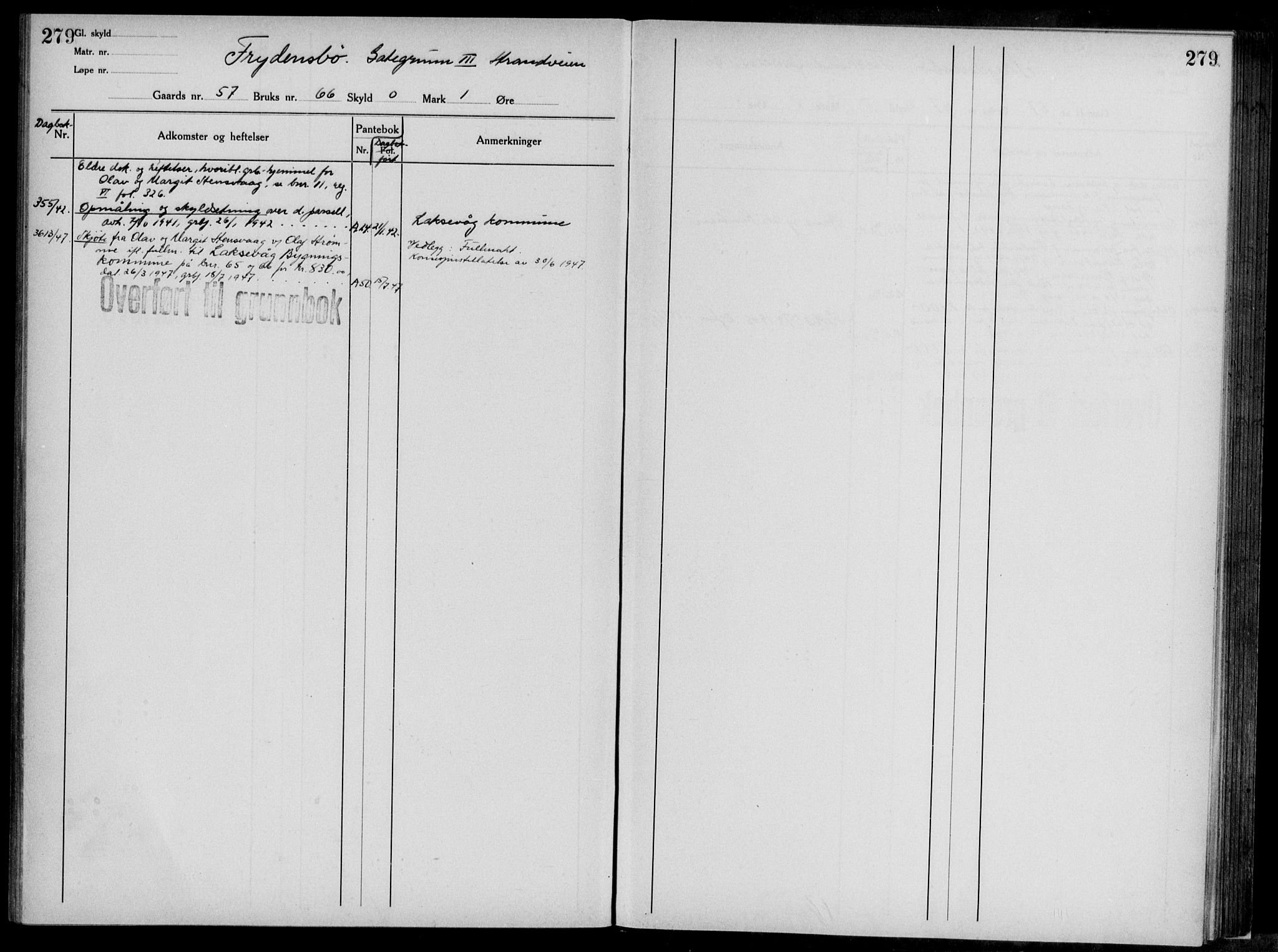 Midhordland sorenskriveri, AV/SAB-A-3001/1/G/Ga/Gab/L0117: Panteregister nr. II.A.b.117, s. 279