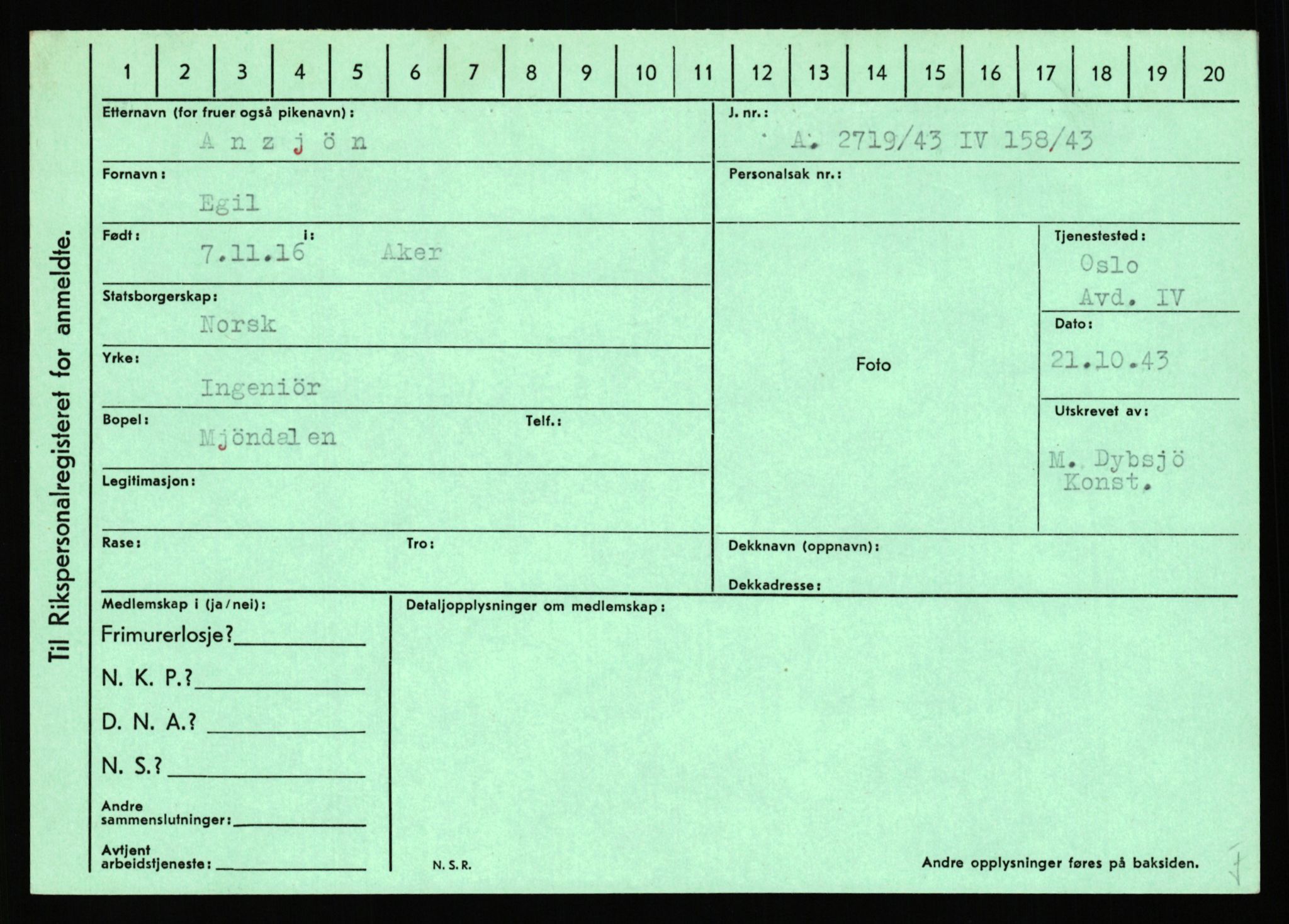 Statspolitiet - Hovedkontoret / Osloavdelingen, AV/RA-S-1329/C/Ca/L0001: Aabakken - Armann, 1943-1945, s. 4734
