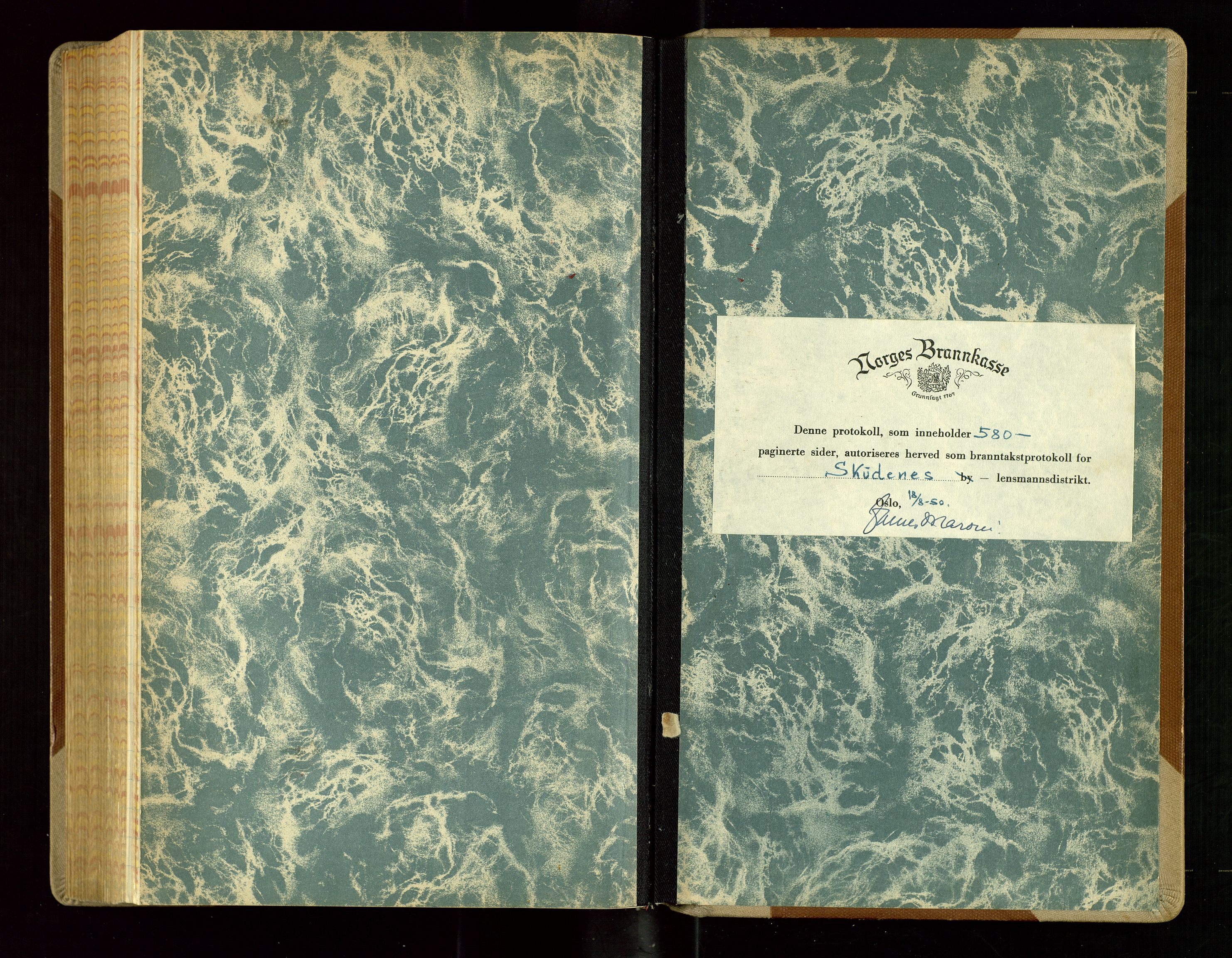 Skudenes lensmannskontor, AV/SAST-A-100444/Goa/L0009: Branntakstprotokoll, 1950-1953