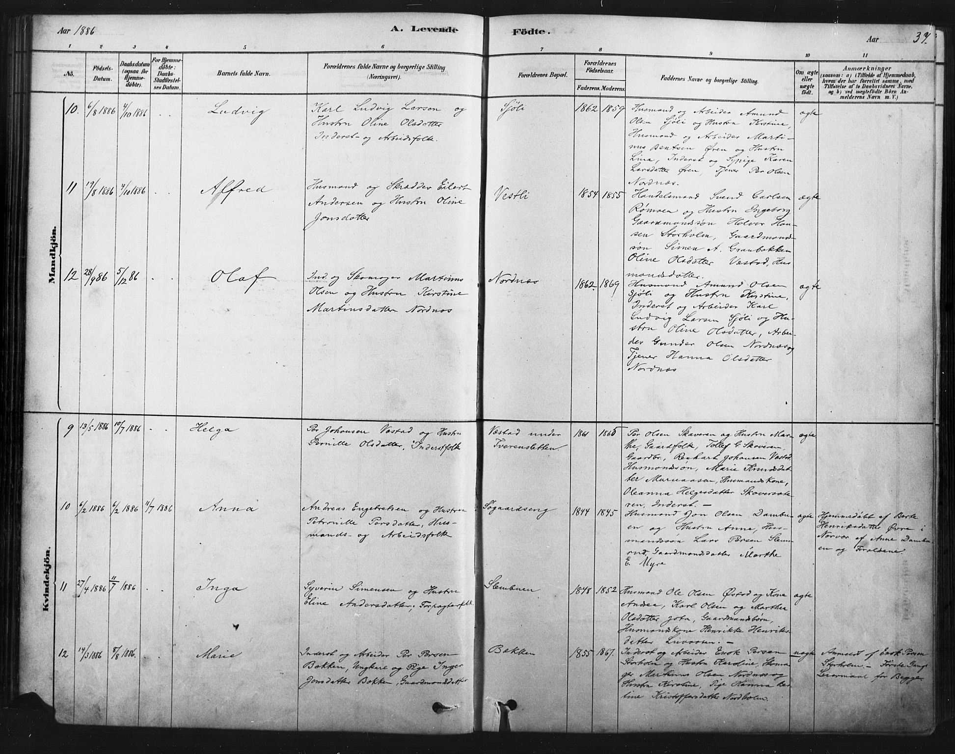 Åmot prestekontor, Hedmark, AV/SAH-PREST-056/H/Ha/Haa/L0012: Ministerialbok nr. 12, 1878-1901, s. 37