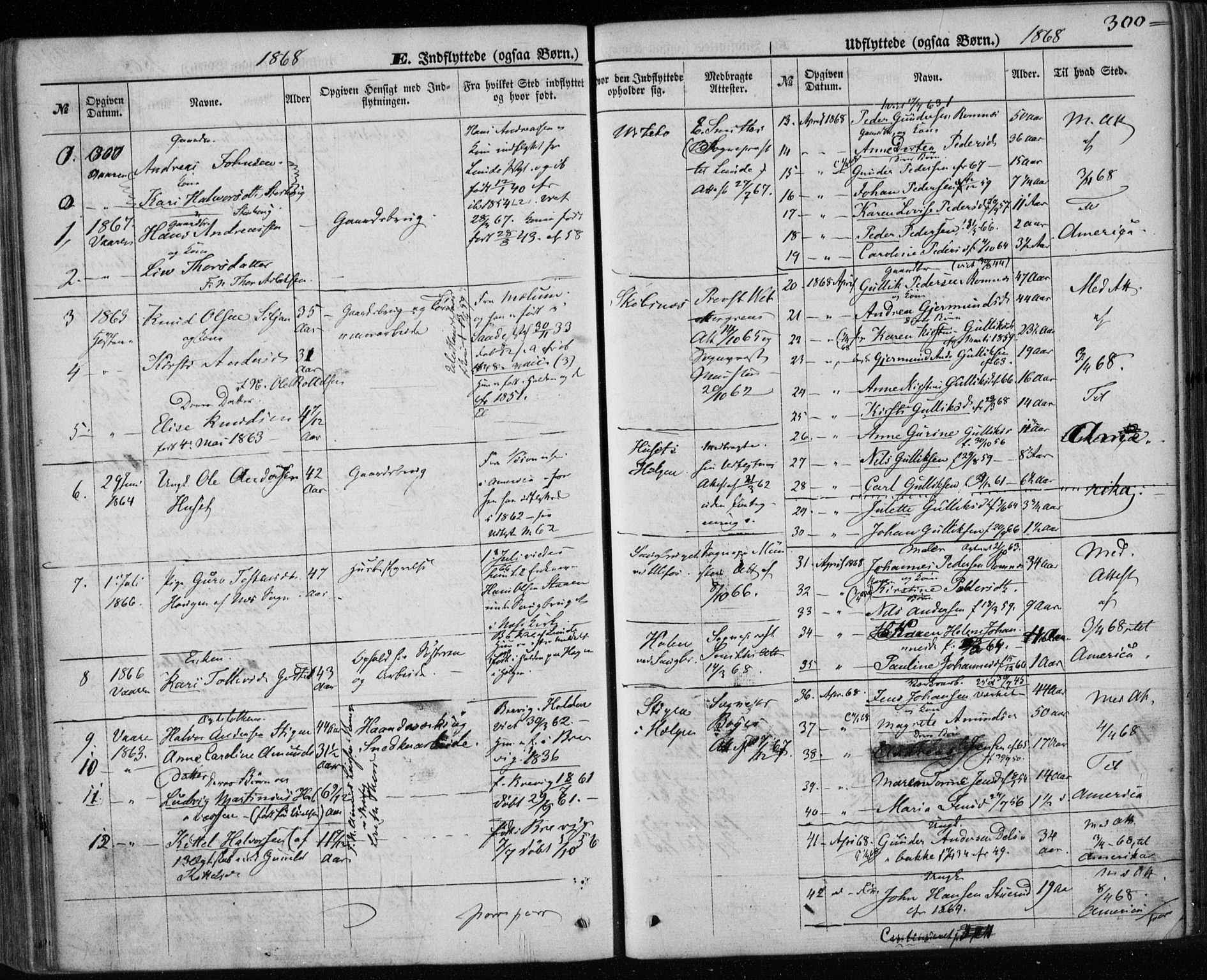 Holla kirkebøker, AV/SAKO-A-272/F/Fa/L0006: Ministerialbok nr. 6, 1861-1869, s. 300