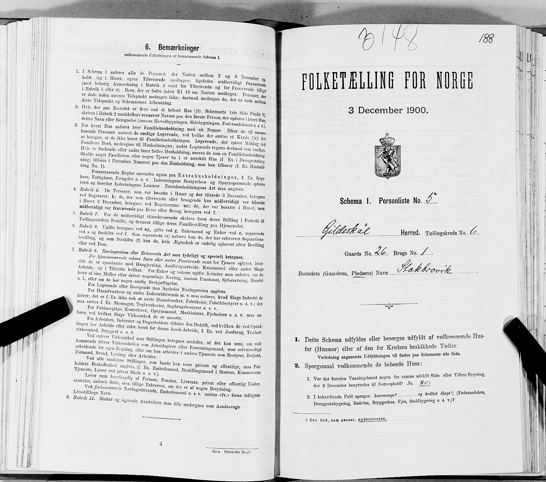 SAT, Folketelling 1900 for 1838 Gildeskål herred, 1900, s. 703